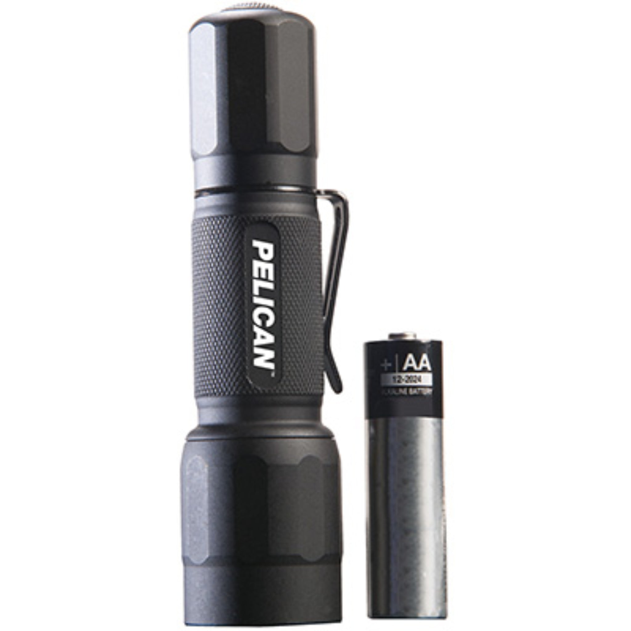 Pelican 2350 023500-0001-110 178 Lumens Tactical Flashlight, Black, Vertical View with Battery