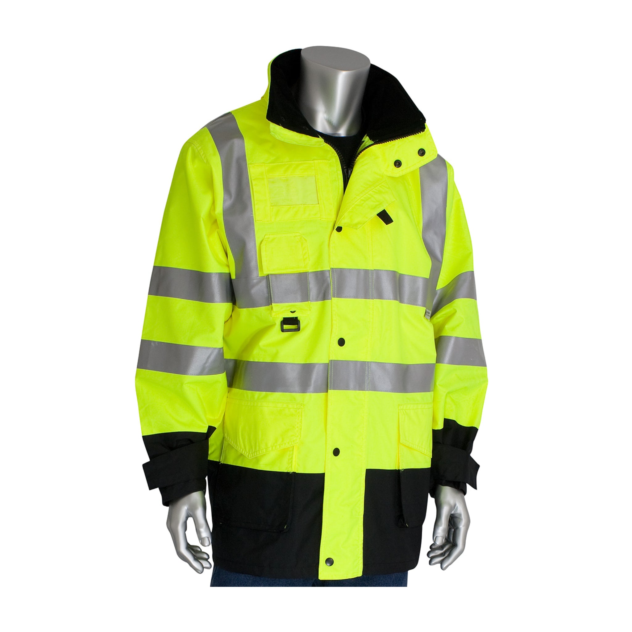 PIP 343-1756-YEL ANSI Type R Class 3 7-in-1 All Conditions Coat with Inner Jacket and Vest Combination, Hi Vis Yellow, 1 Each, Main Image