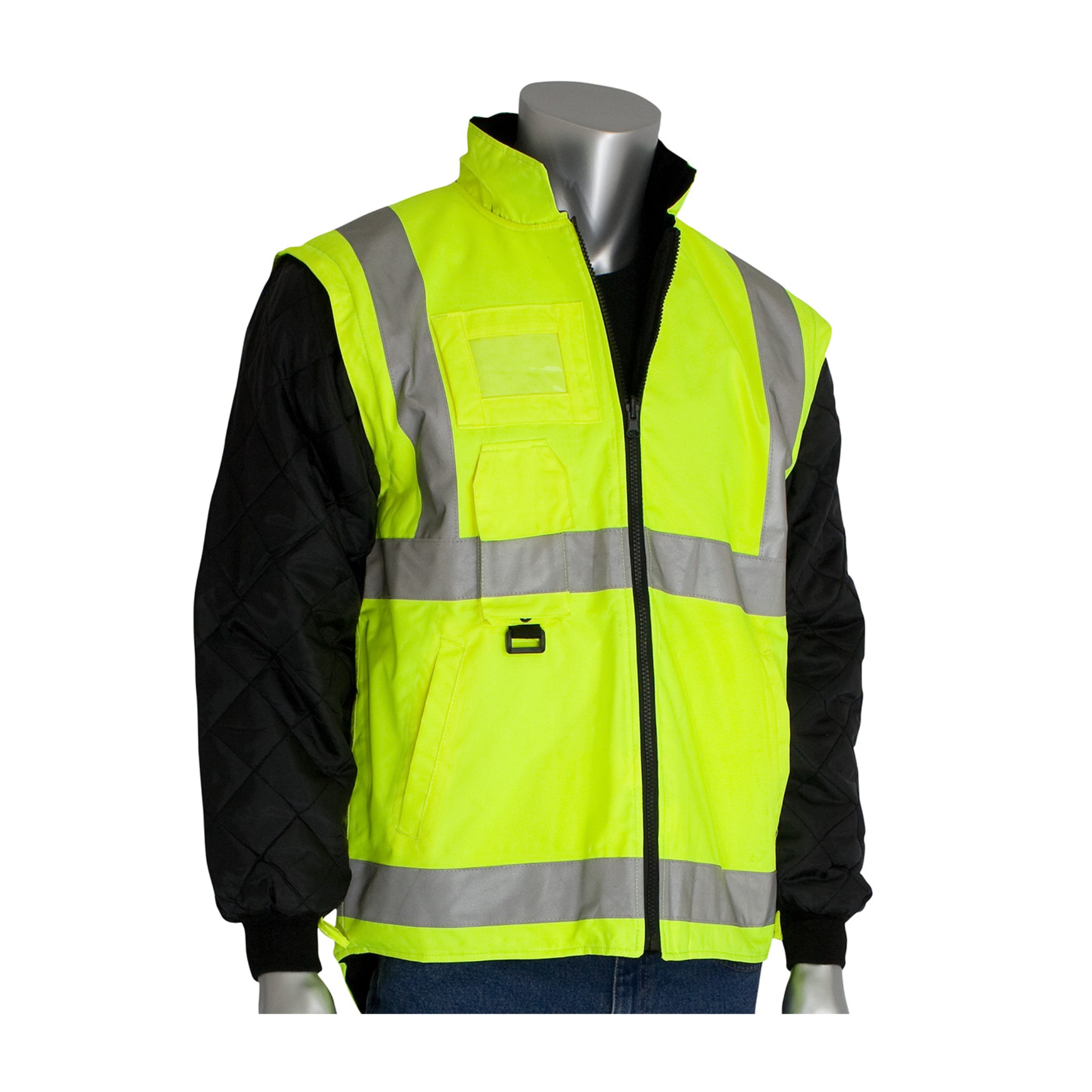 PIP 343-1756-YEL ANSI Type R Class 3 7-in-1 All Conditions Coat with Inner Jacket and Vest Combination, Hi Vis Yellow, 1 Each, Image 2