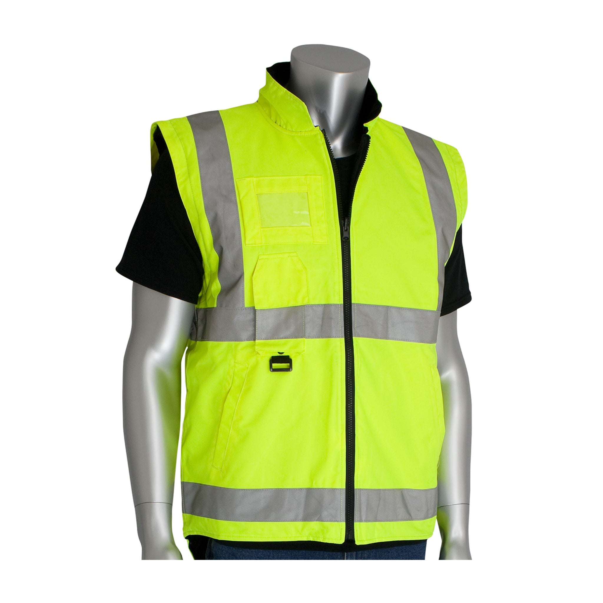 PIP 343-1756-YEL ANSI Type R Class 3 7-in-1 All Conditions Coat with Inner Jacket and Vest Combination, Hi Vis Yellow, 1 Each, Image 3