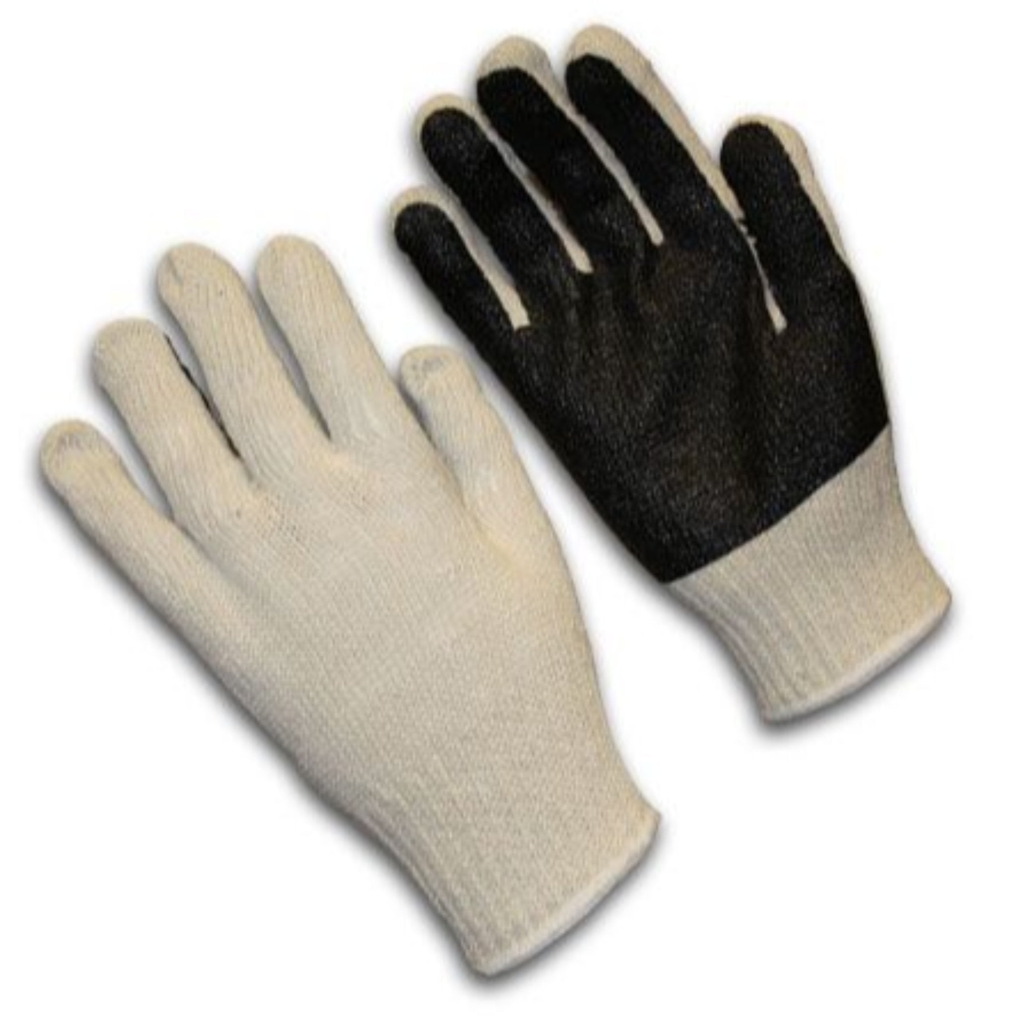 PIP 37-C110PC-BK 7-Gauge Seamless Knit Cotton/Polyester Glove with PVC Palm Coating, Natural, Pair of 12, Main Image 2