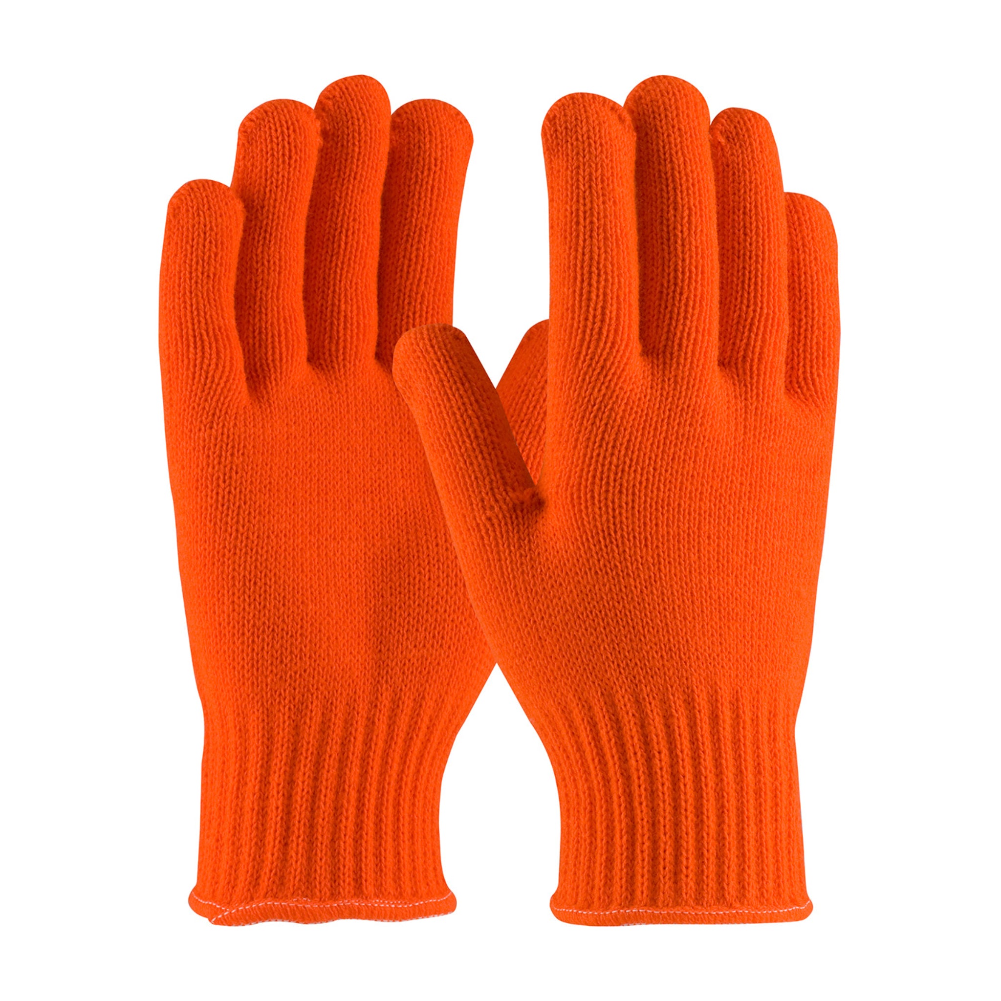 PIP 41-013 100% Acrylic Seamless Knit Glove - 7 Gauge, Hi Vis Orange, Pair of 12, Main Image