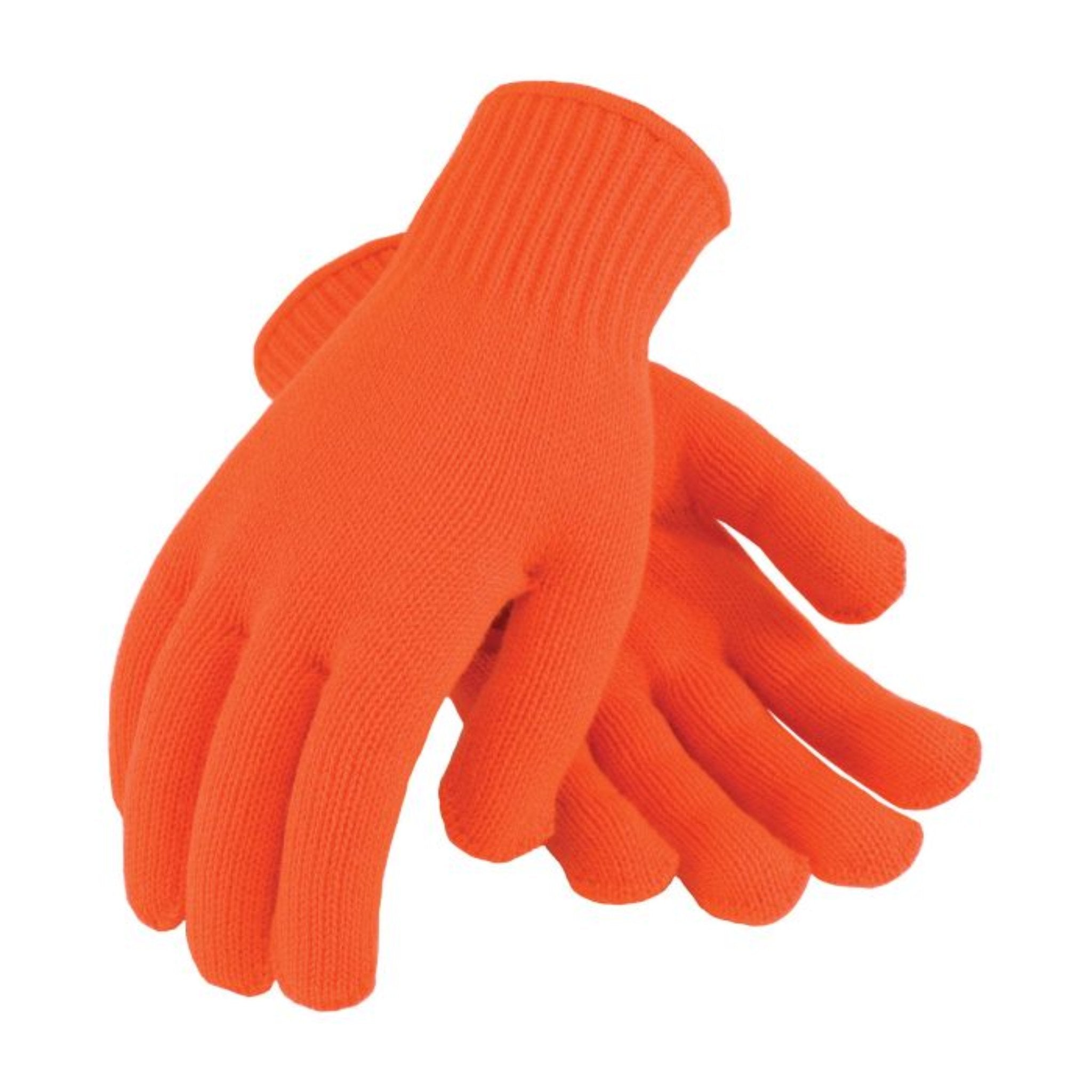 PIP 41-013 100% Acrylic Seamless Knit Glove - 7 Gauge, Hi Vis Orange, Pair of 12, Main Image 2