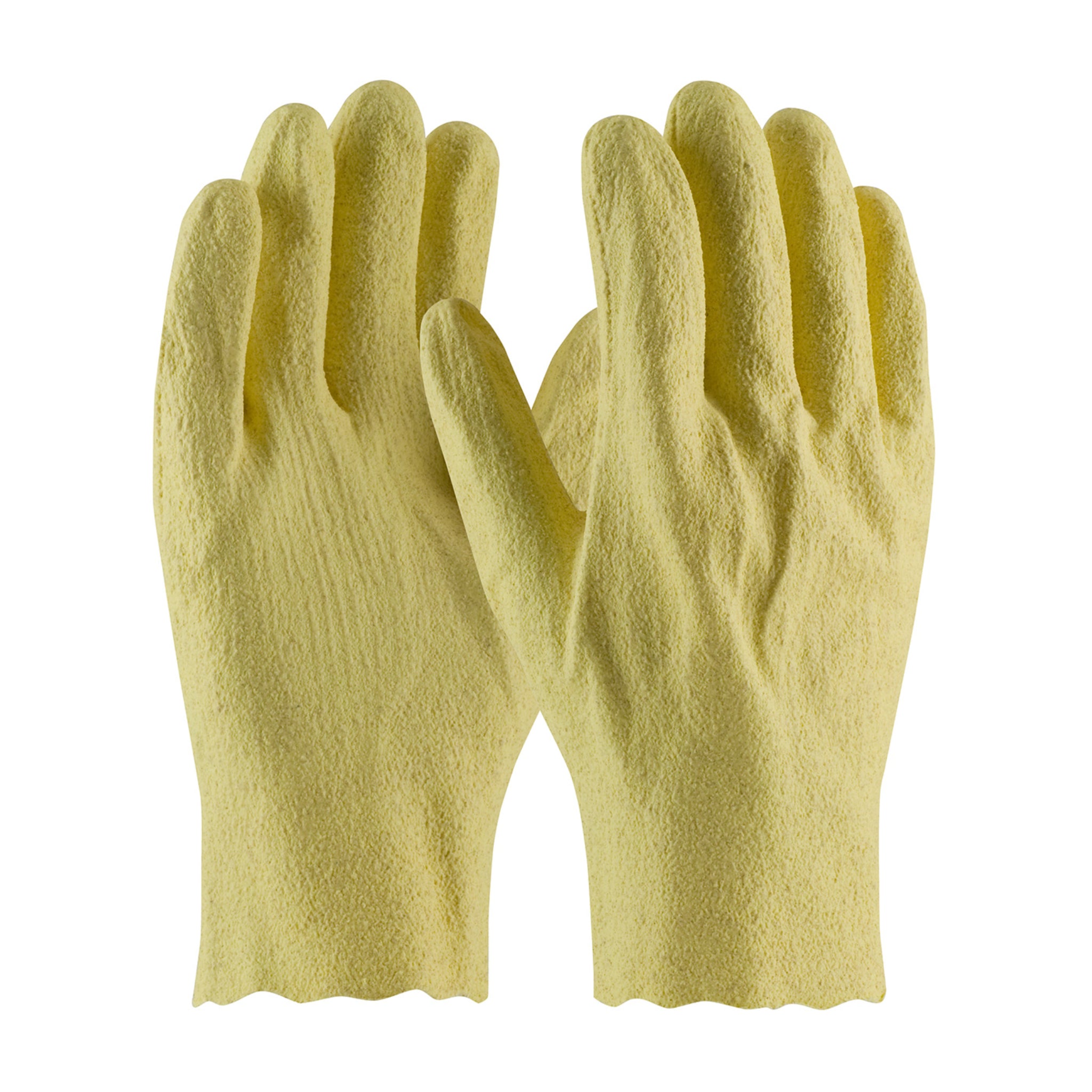 PIP 59-2515 Textured Vinyl Coated Glove with Interlock Liner, Yellow, Pair of 12, Main Image