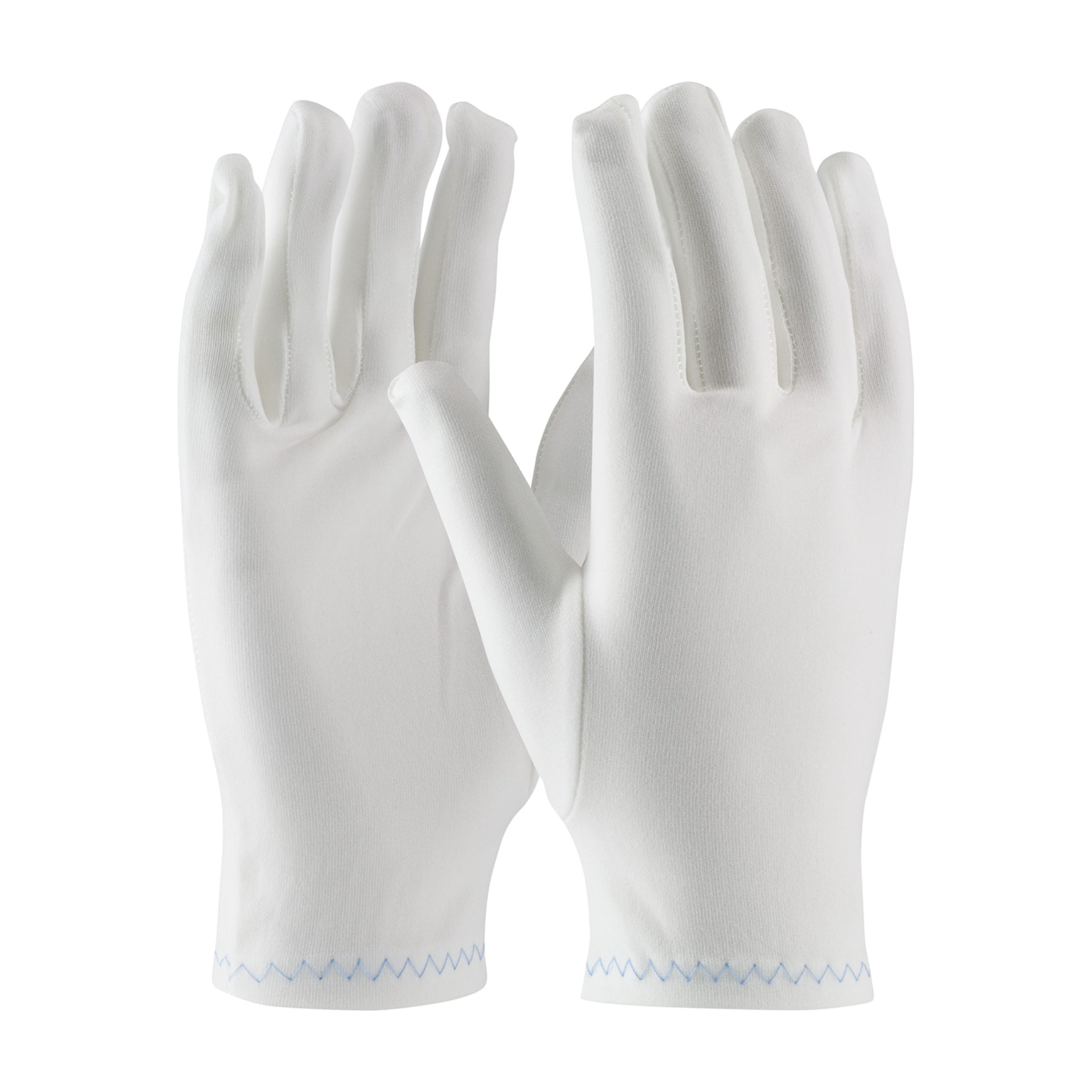 PIP CleanTeam 98-700 Heavy Weight Stretch Nylon Inspection Glove with Zig-Zag Stitched Rolled Hem, White, 1 Dozen, Main Image