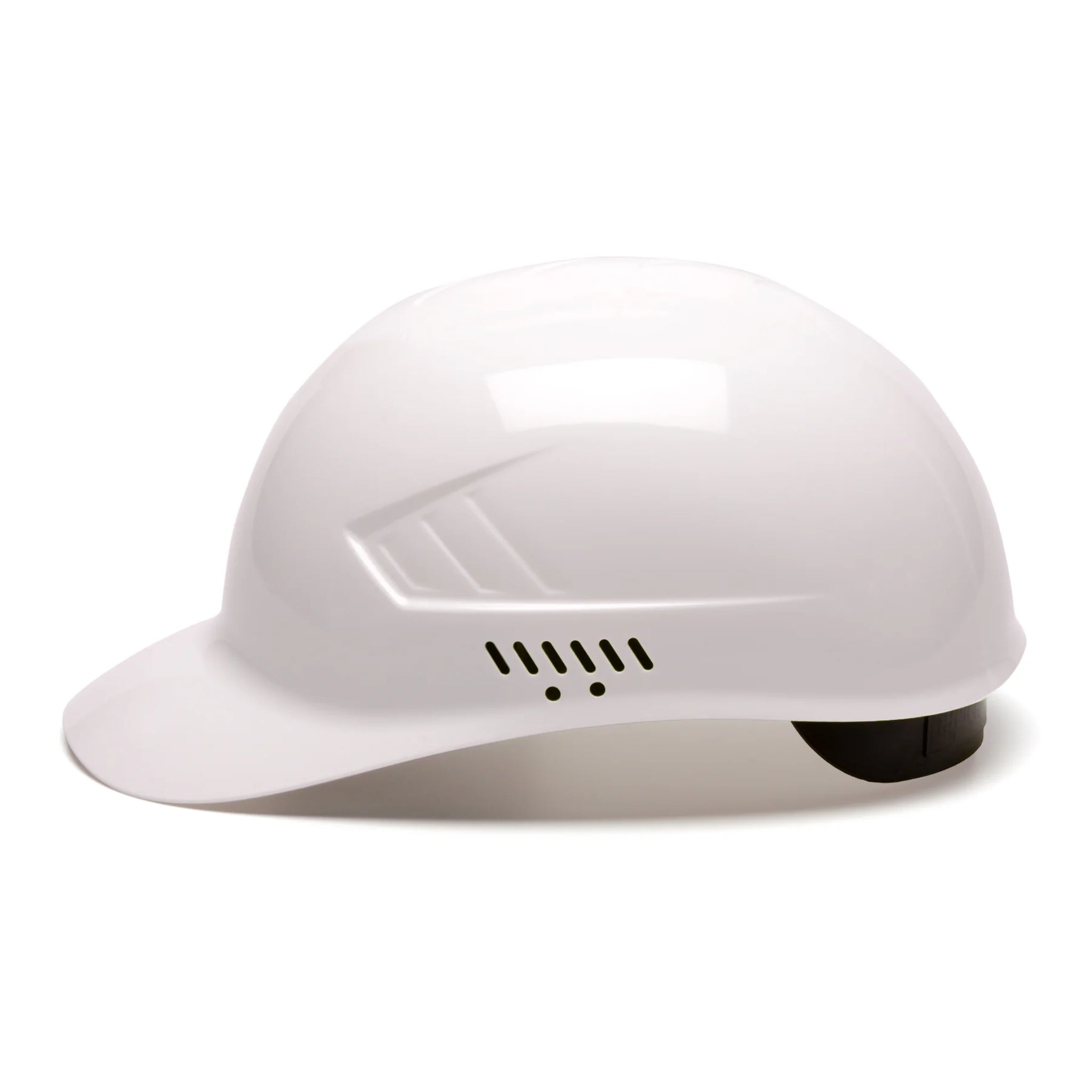 Pyramex Ridgeline HP400 Series Bump Cap, 4 Point Glide Lock Suspension, White, Left Side View