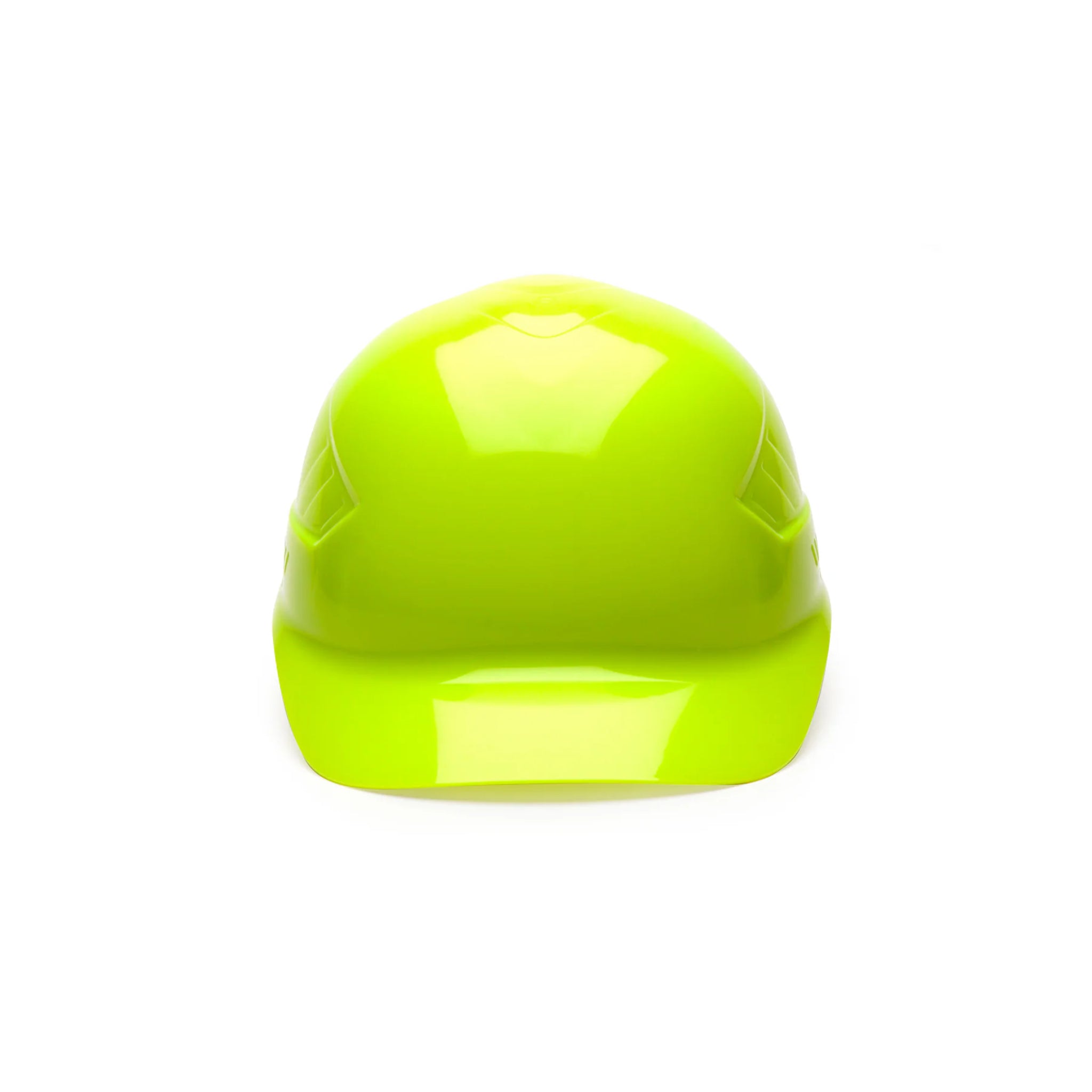 Pyramex Ridgeline HP400 Series Bump Cap, 4 Point Glide Lock Suspension, Hi-Vis Lime, Front View