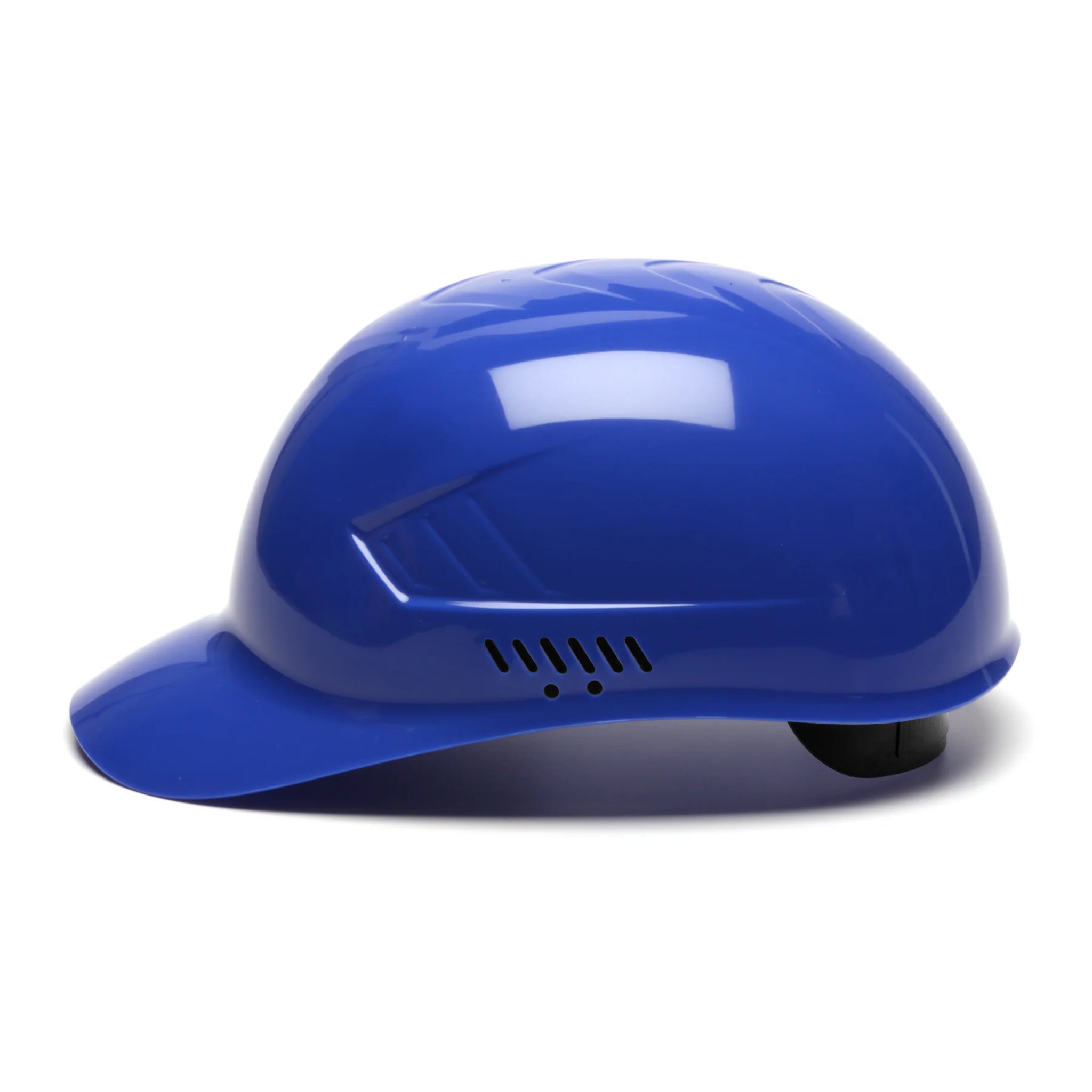 Pyramex Ridgeline HP400 Series Bump Cap, 4 Point Glide Lock Suspension, Blue, Left Side View