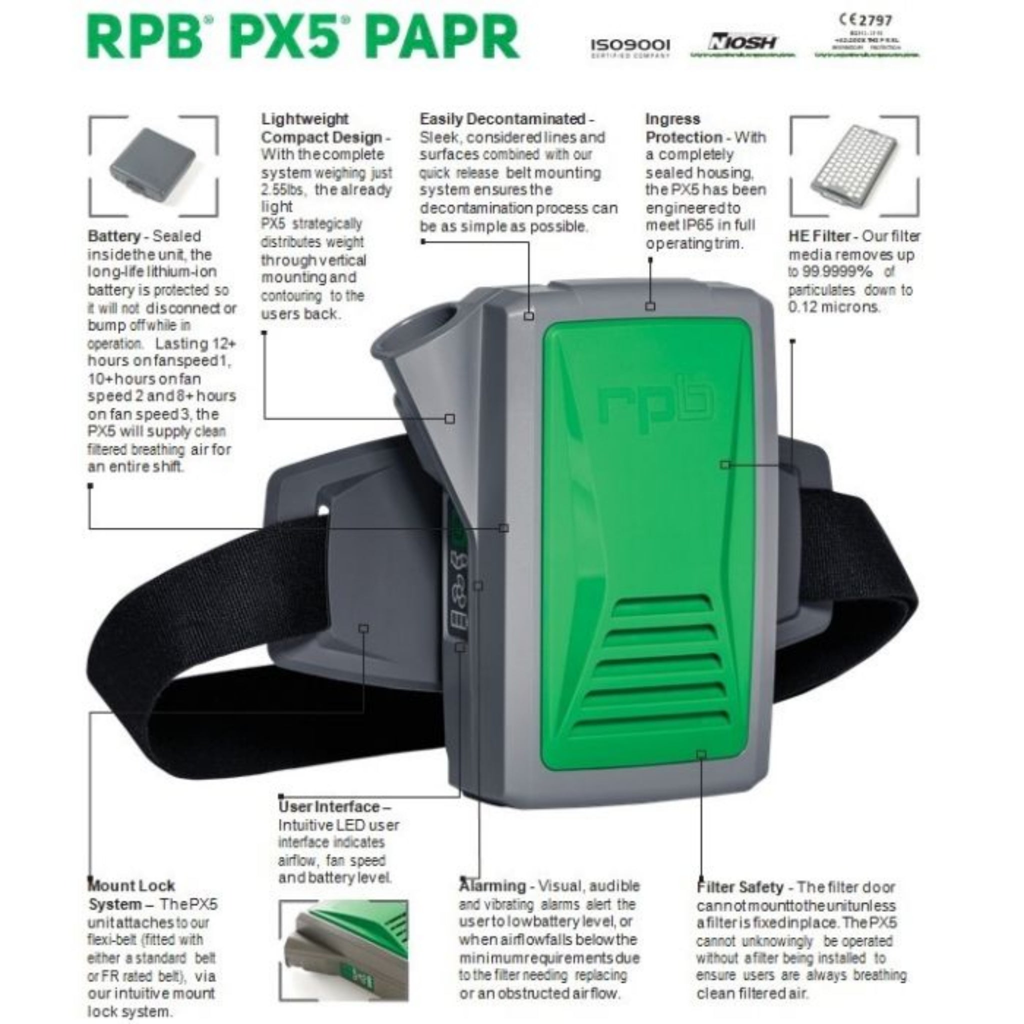 RPB Safety 03-801-FR PX5 PAPR Industrial Starter Pack, 1 Each, Image 2