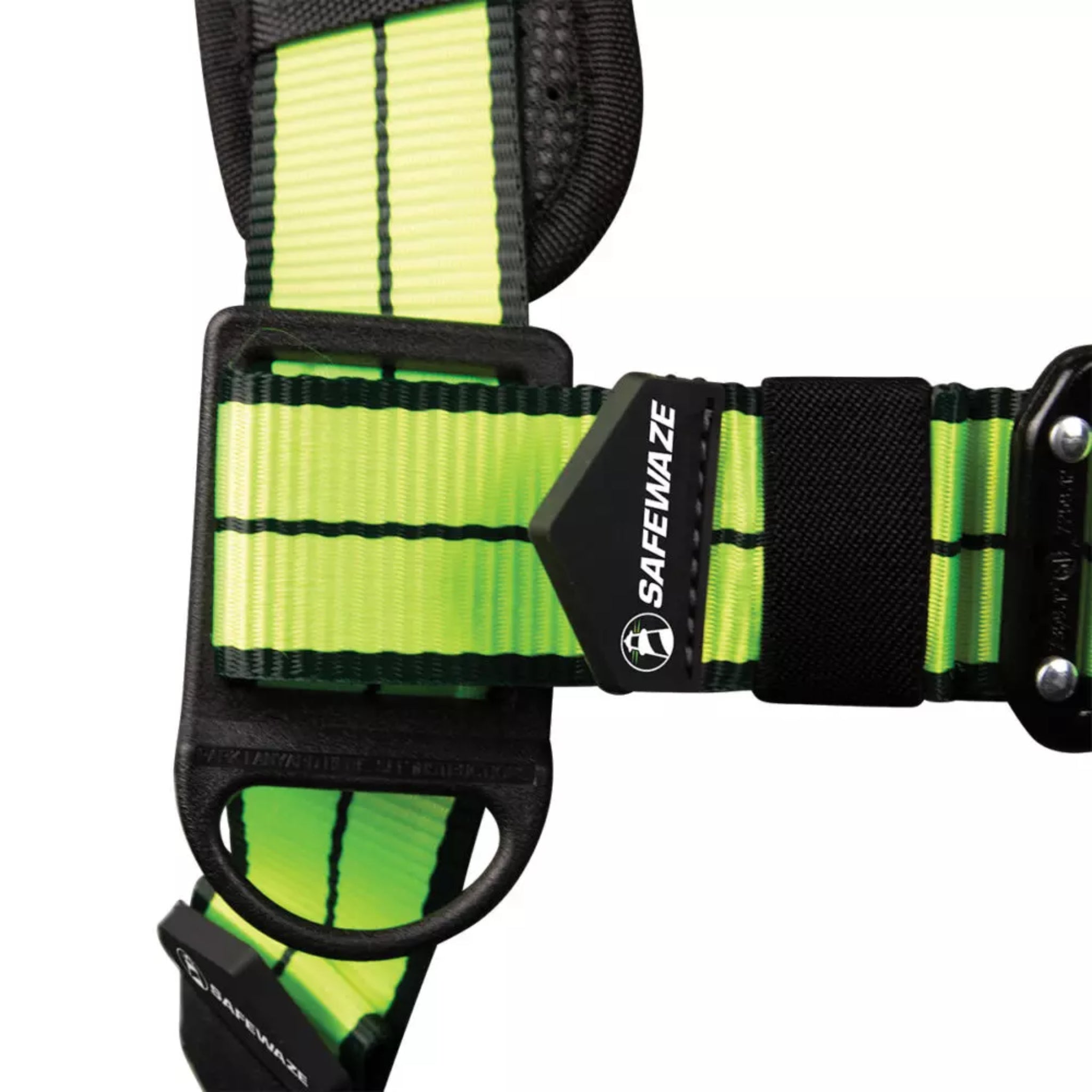 Safewaze FS-FLEX360 Series PRO+ Construction Harness, tongue buckle detail