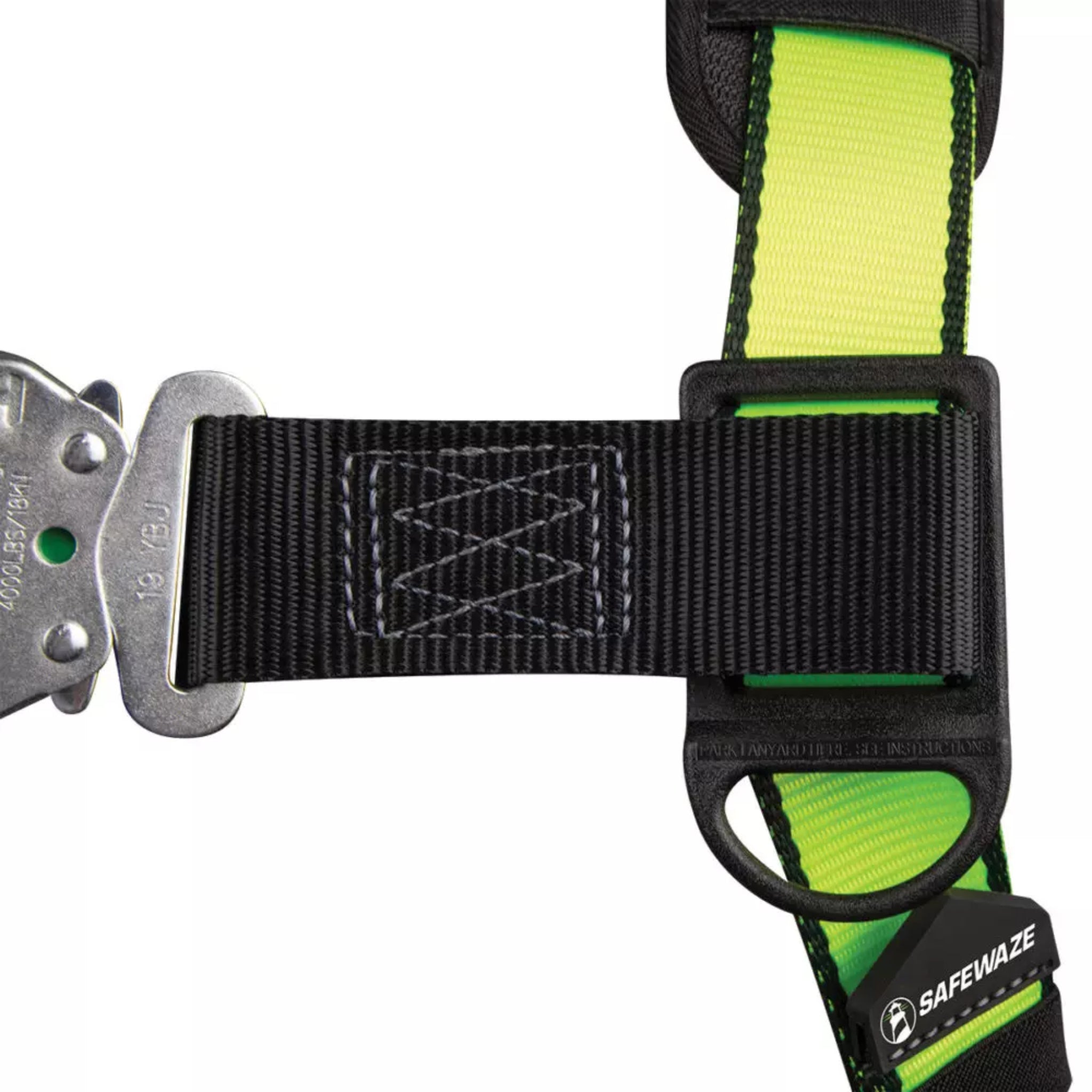 Safewaze FS170 Series PRO Construction Harness, mating chest buckle detail