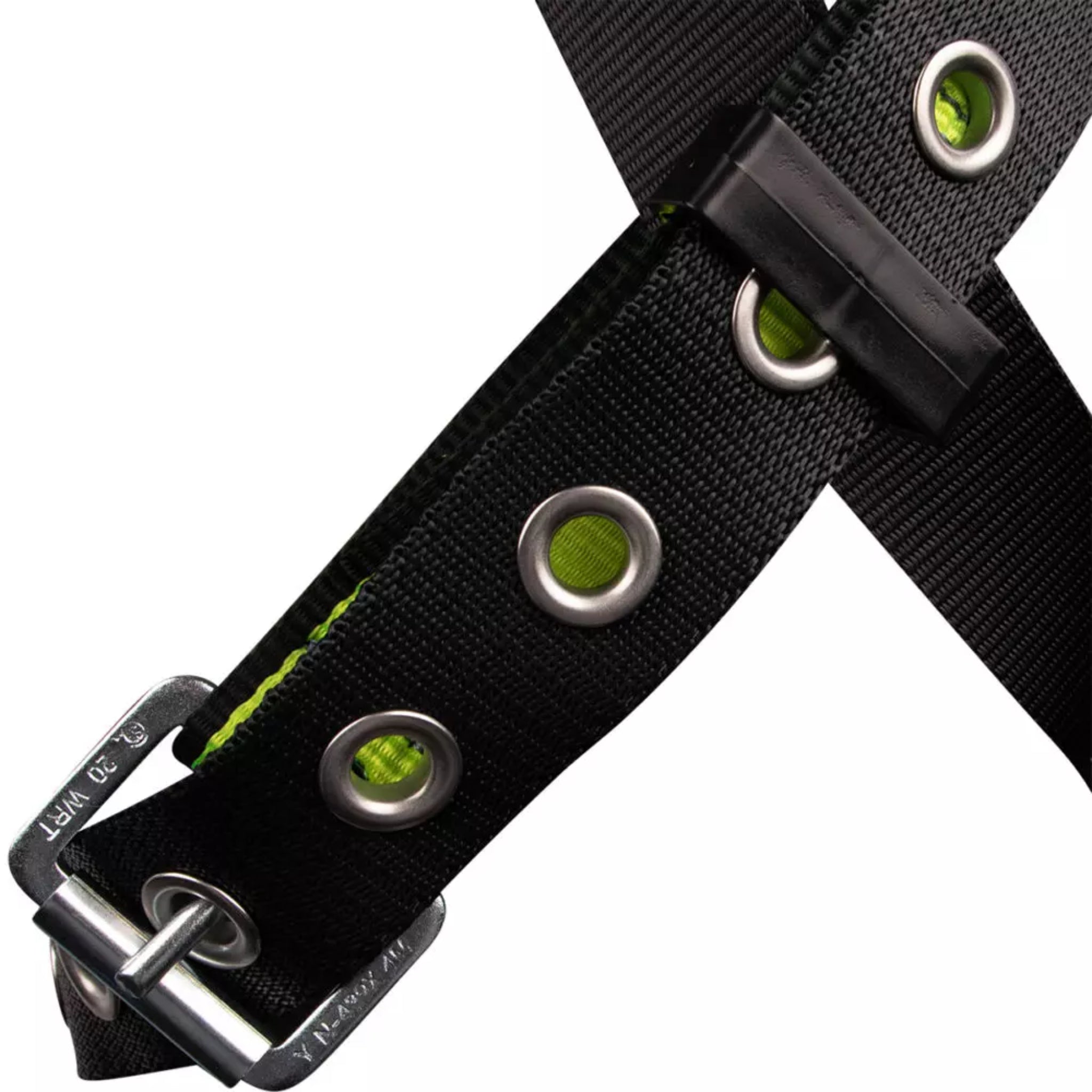 Safewaze FS185 Series PRO Full Body Harness, chest mating buckle detail