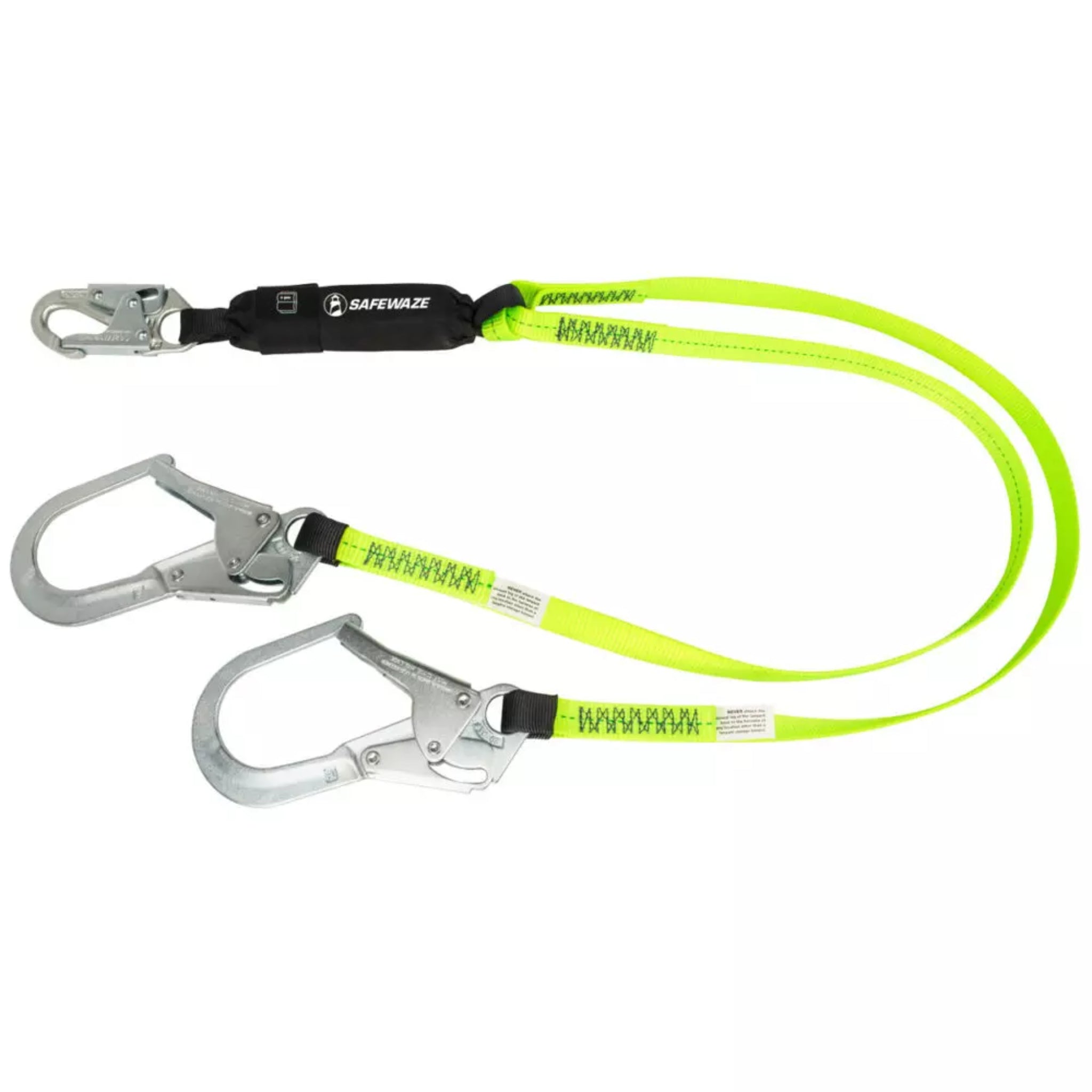 Safewaze FS566 PRO Series  Energy Absorbing Lanyard, Dual Leg, Rebar Hook,Main_Image