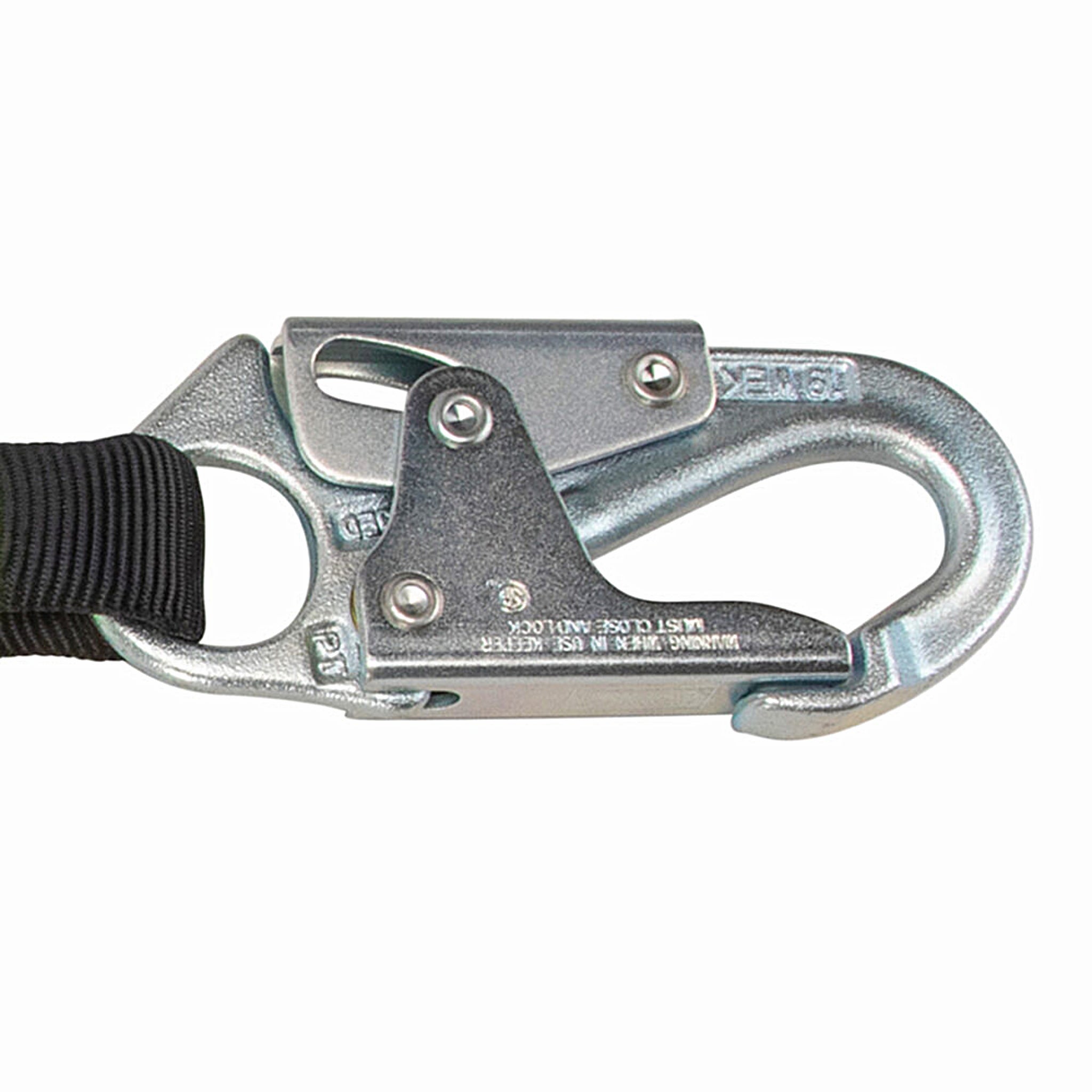 SafeWaze FS813 18" D-ring Extender, Snap Hook, D-ring, forged steel snap hook