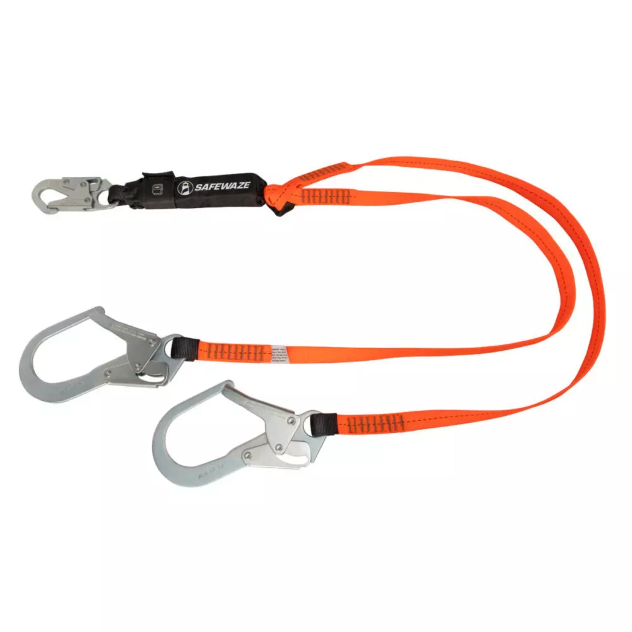 Safewaze FS88566-E V-Line 6' Energy Absorbing Lanyard, Dual Leg, Rebar Hooks, main image