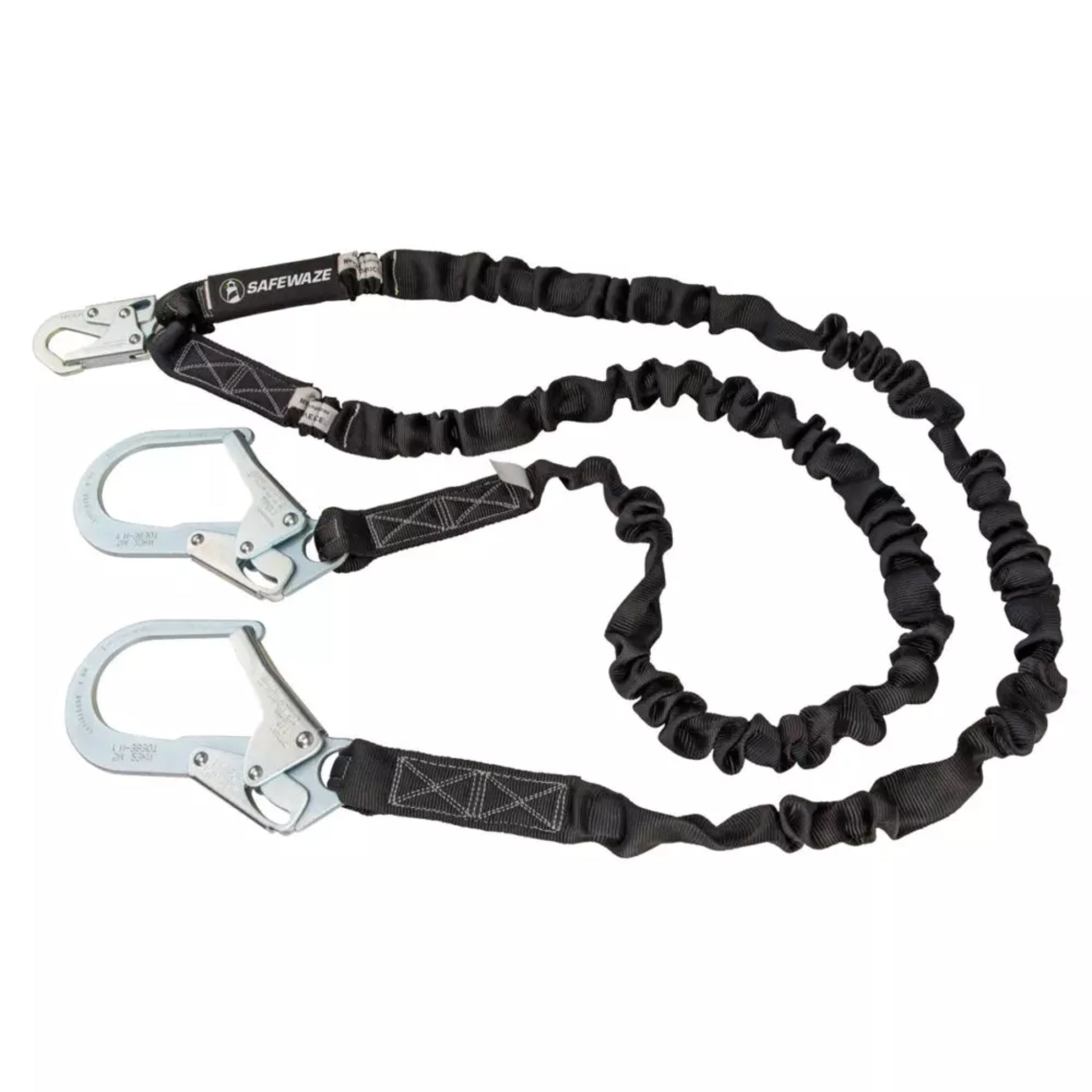 Safewaze FS88586 V-Line 6' Internal Energy Absorbing Lanyard, Dual Leg, Rebar Hooks, Main_Image