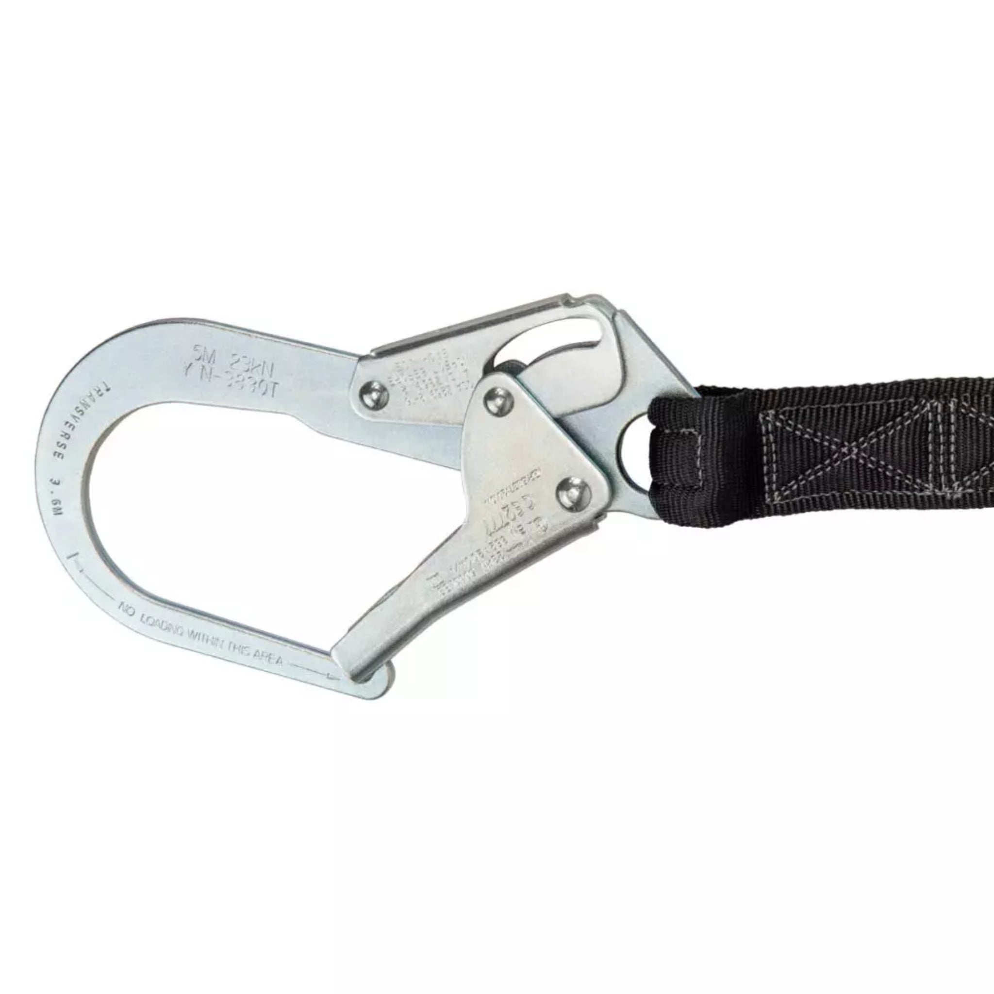 Safewaze FS88586 V-Line 6' Internal Energy Absorbing Lanyard, Dual Leg, Rebar Hooks, Steel Snap Hook