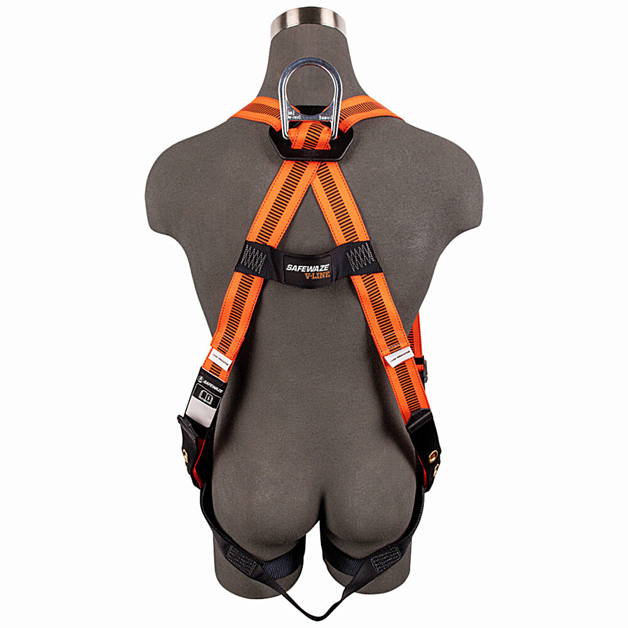 Safewaze FS99185-E V-Line Full Body Harness, Universal, 1D, MB Chest, TB Legs, 1 Each