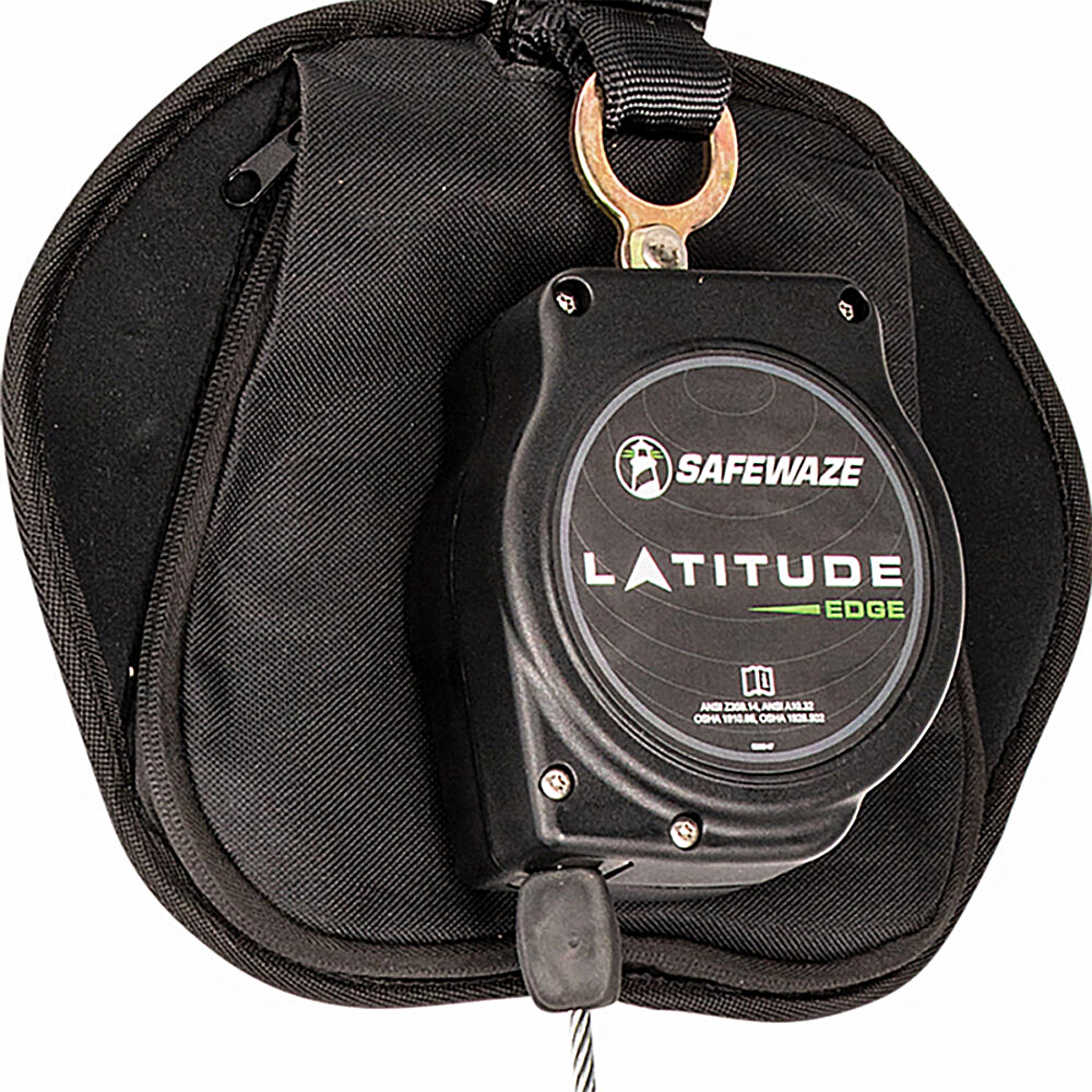 SafeWaze SW8008-11LE-ALU Latitude Edge 11' Single Cable SRL-P: Alu Snap Hook, Front View