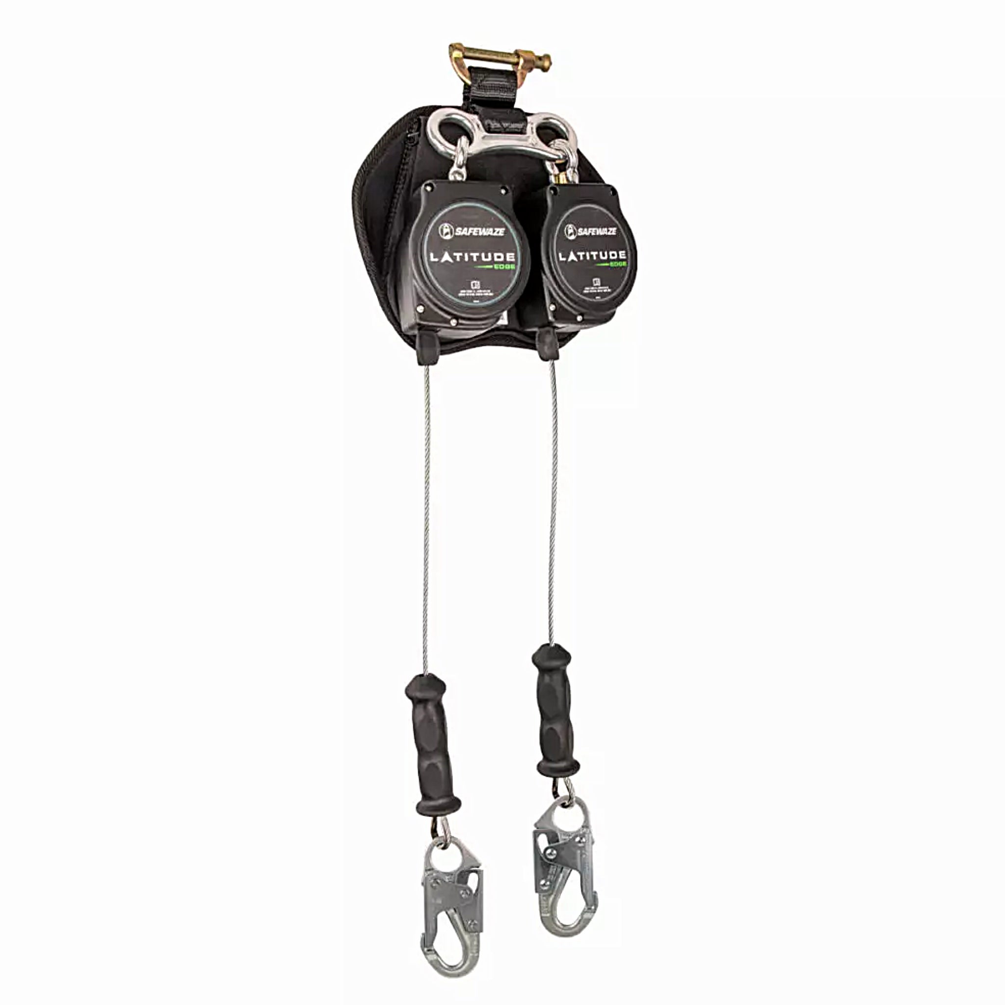 Safewaze SW8008-11LE-DL Latitude Edge 11' Dual Cable SRL-P, Snap Hooks, Front View