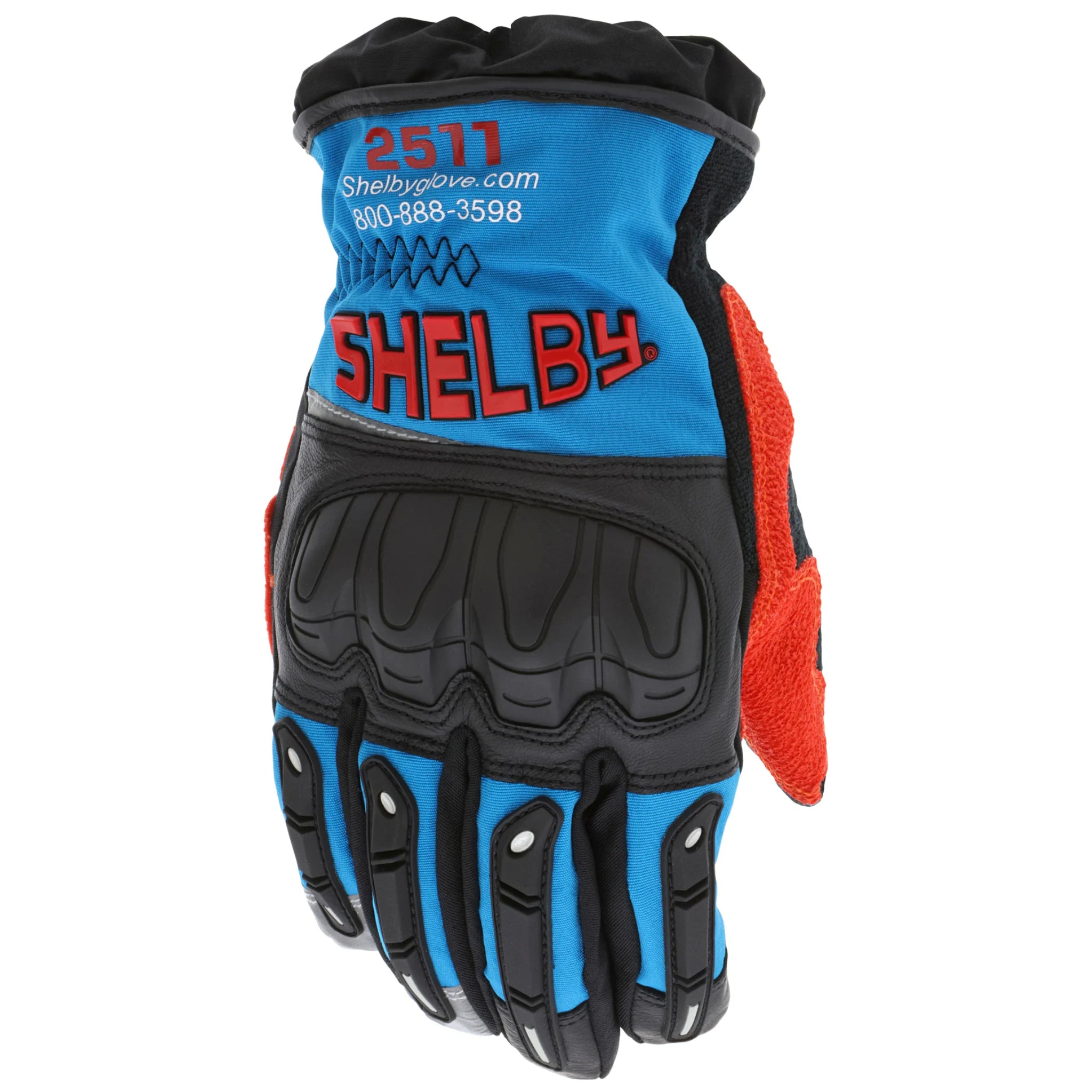 Shelby 2511 Barrier Xtrication Glove, Gauntlet Cuff, Blue, 1 Pair, Back View