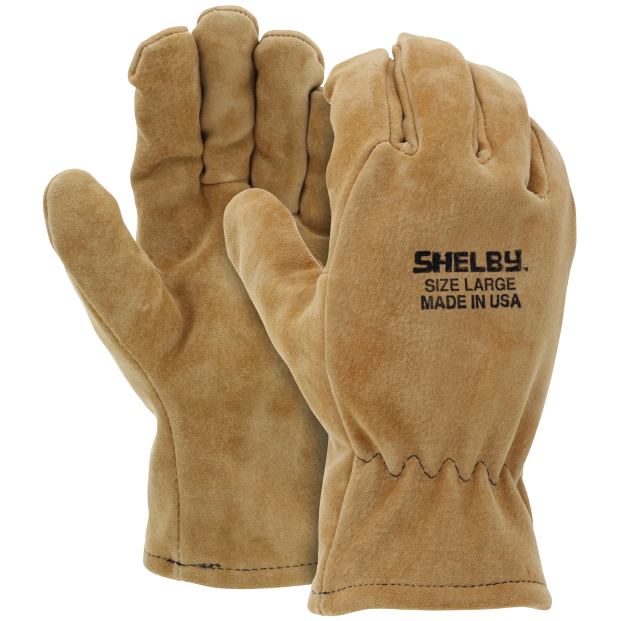 Shelby 4235 Pigskin w/o wristlet, Fed, Cal-Osha Glove, Tan, 1 Pair, Main Image