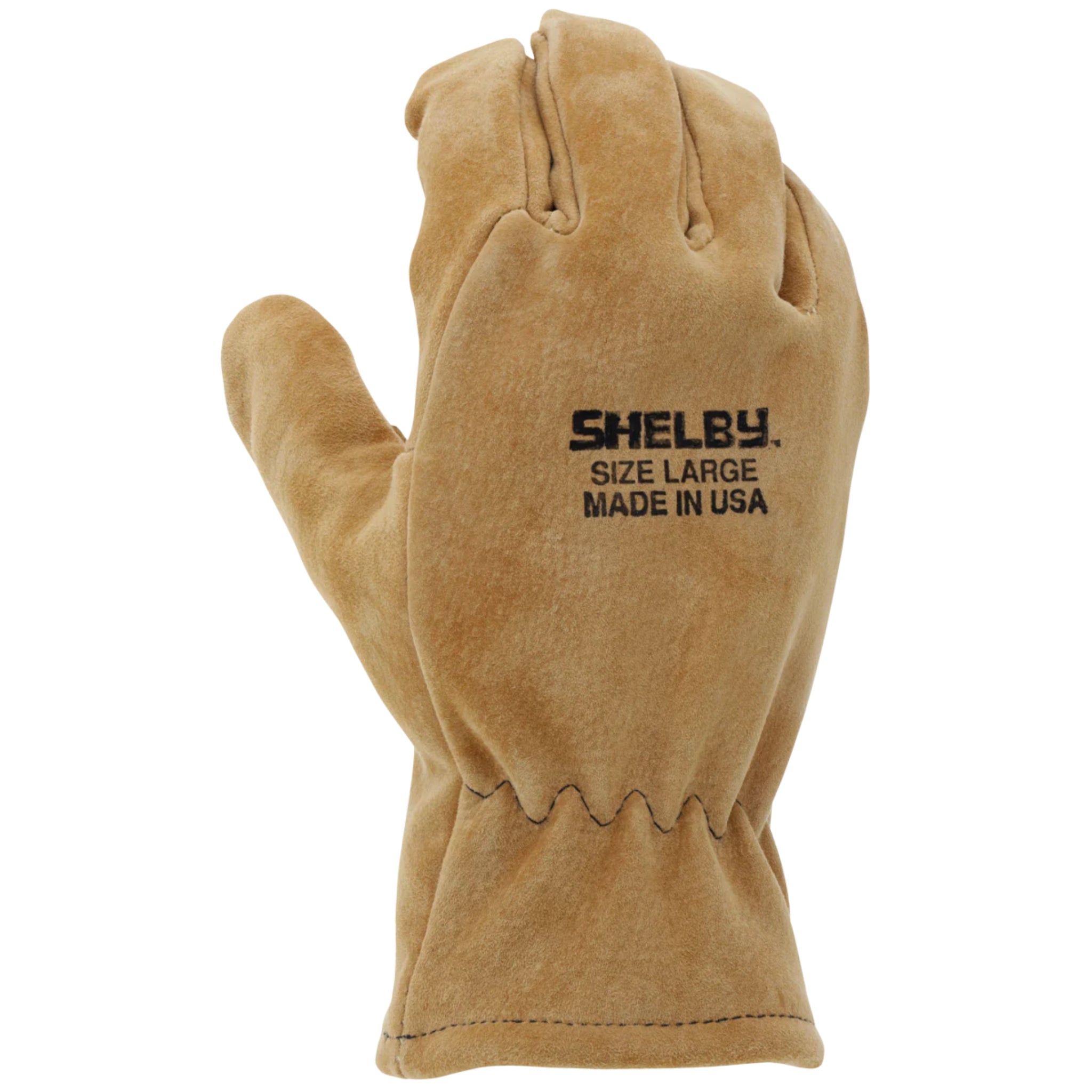 Shelby 4235 Pigskin w/o wristlet, Fed, Cal-Osha Glove, Tan, 1 Pair, Back View