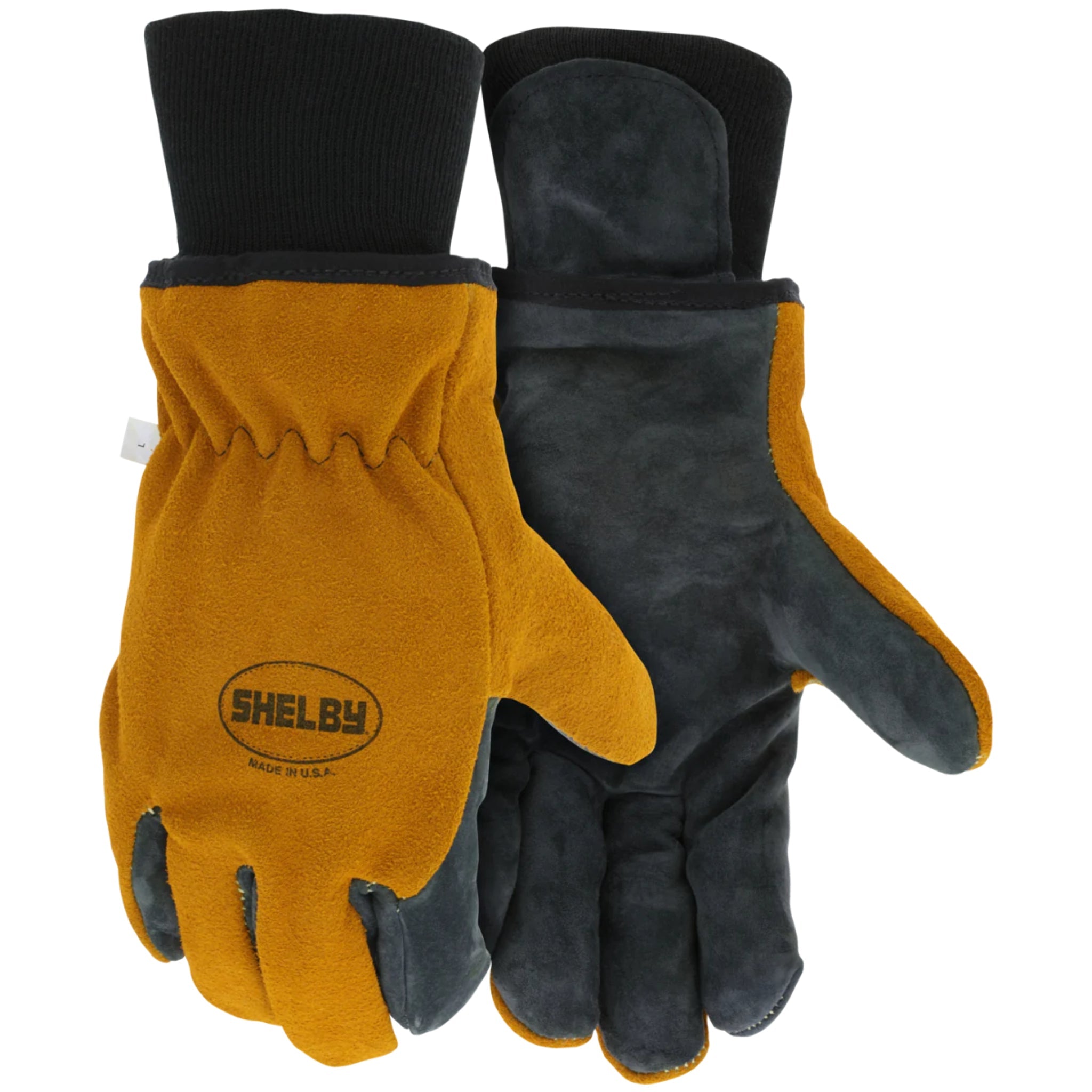 Shelby 5225 Pigskin w/wristlet, NFPA Glove, Gold/Black, 1 Pair, Main Image 2