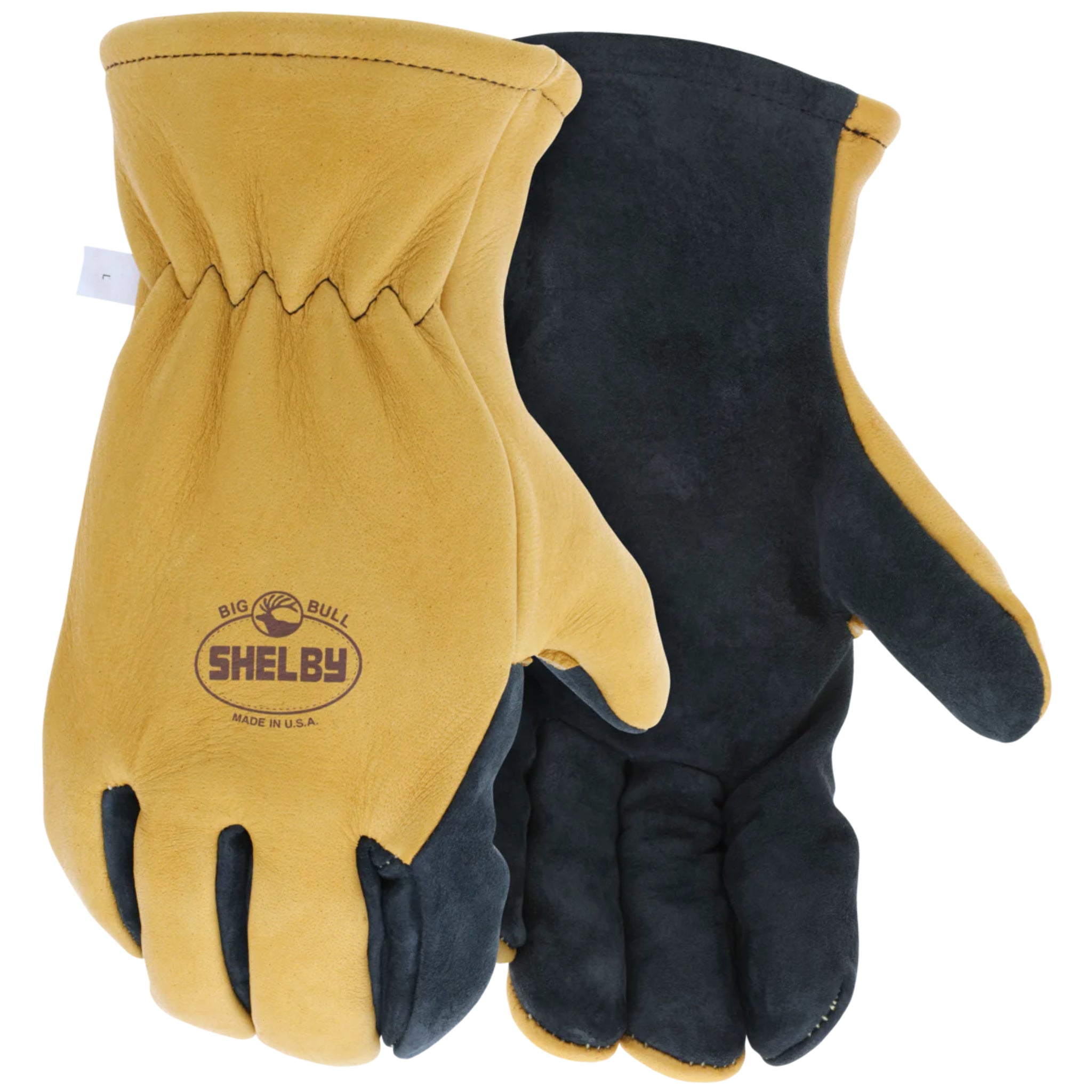 Shelby Big Bull 5280G Elk/Pig w/o Wristlet, NFPA Glove, Tan/Black, 1 Pair, Main Image