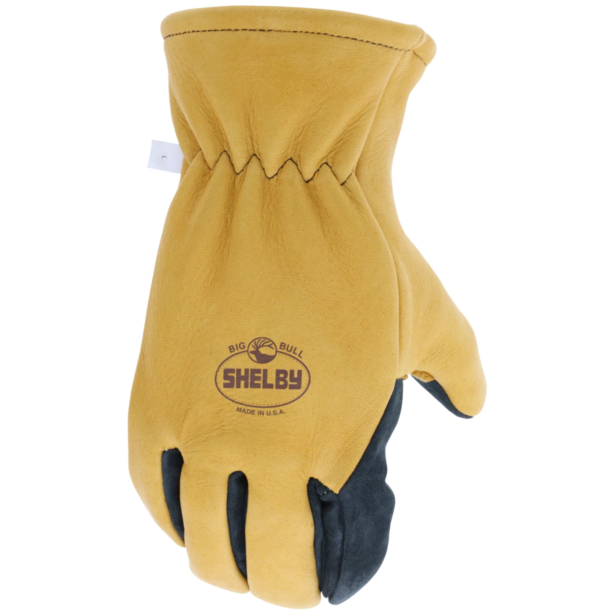 Shelby Big Bull 5280G Elk/Pig w/o Wristlet, NFPA Glove, Tan/Black, 1 Pair, Back View