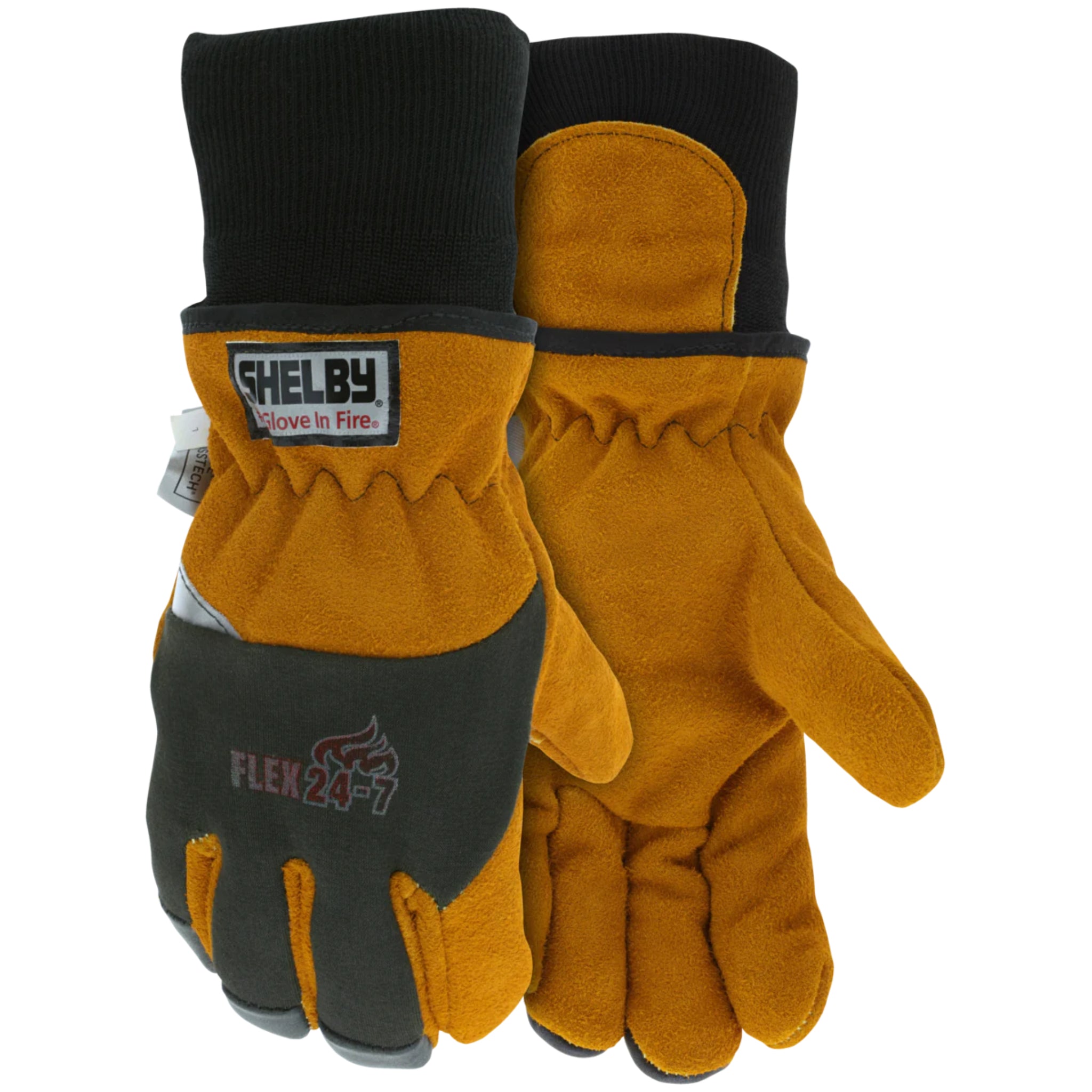 Shelby Flex 24-7 5284 Kevlar, CTFT, NFPA Glove, Black/Gold, 1 Pair, Main Image