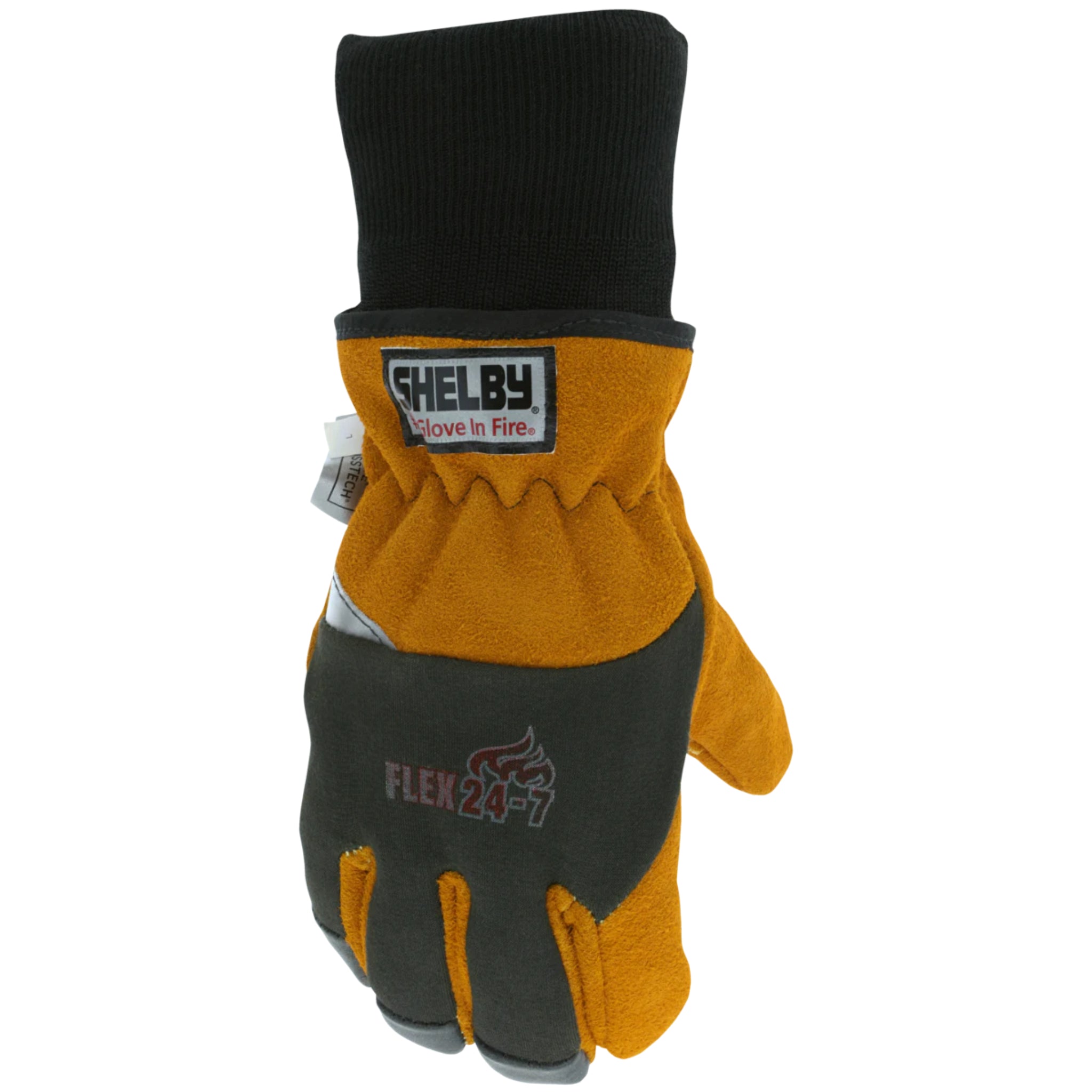 Shelby Flex 24-7 5284 Kevlar, CTFT, NFPA Glove, Black/Gold, 1 Pair, Back View