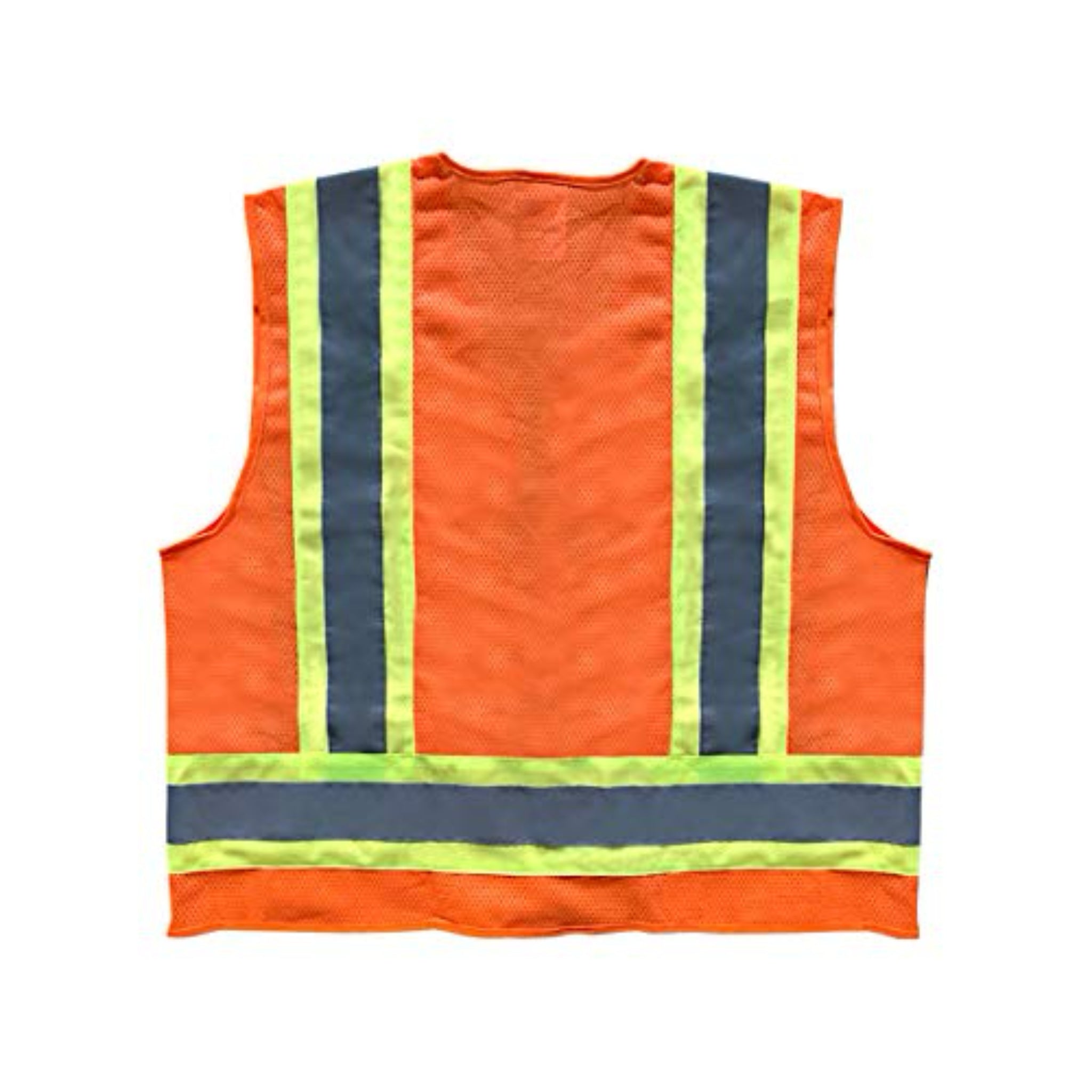 Safety Main 05TTSOZ Surveyor Vest, Class 2, Solid Front, Mesh Back, Hi-Vis Orange, Back View