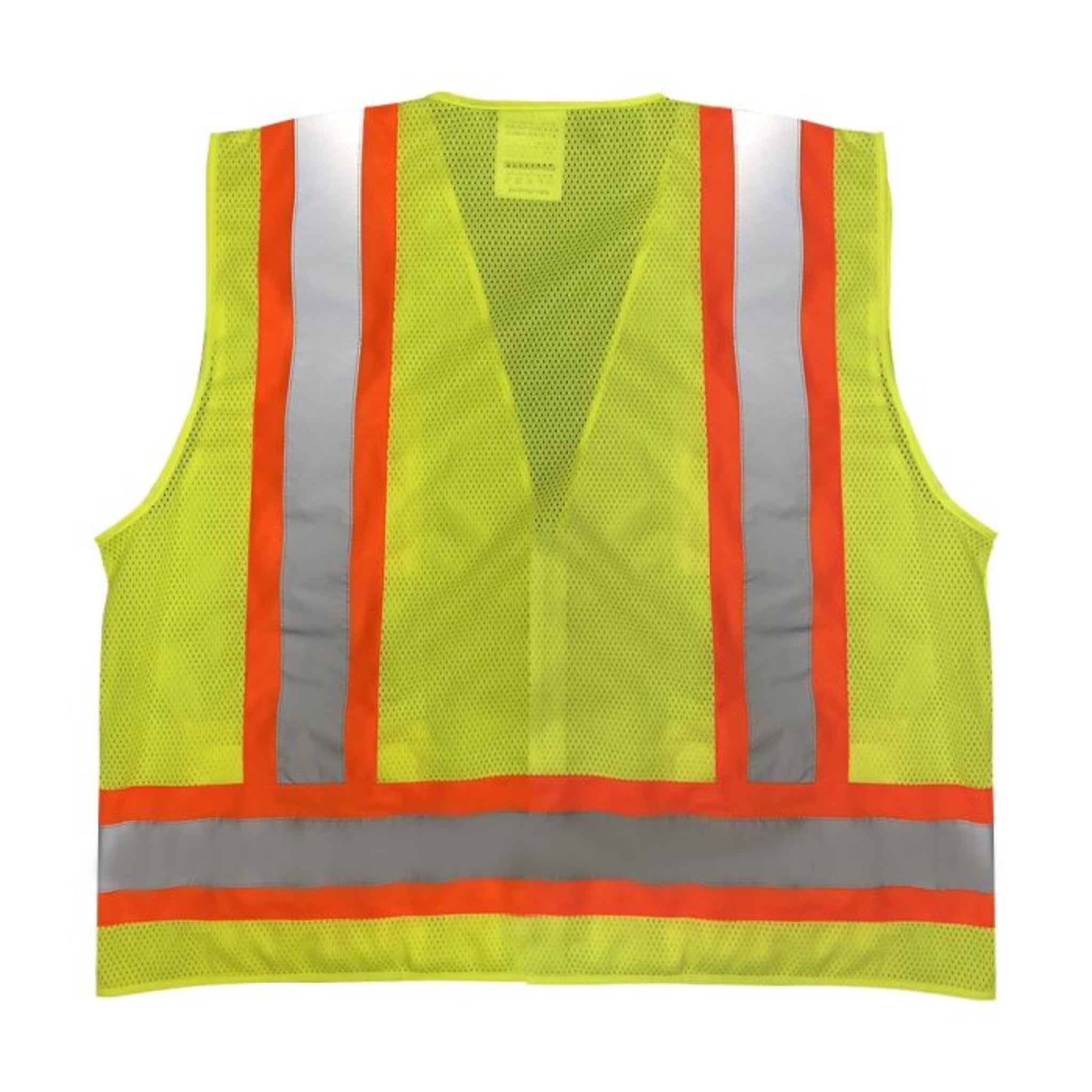 Safety Main 05TTSYZ Surveyor Vest, Class 2, Solid Front, Mesh Back, Hi-Vis Yellow, Back View