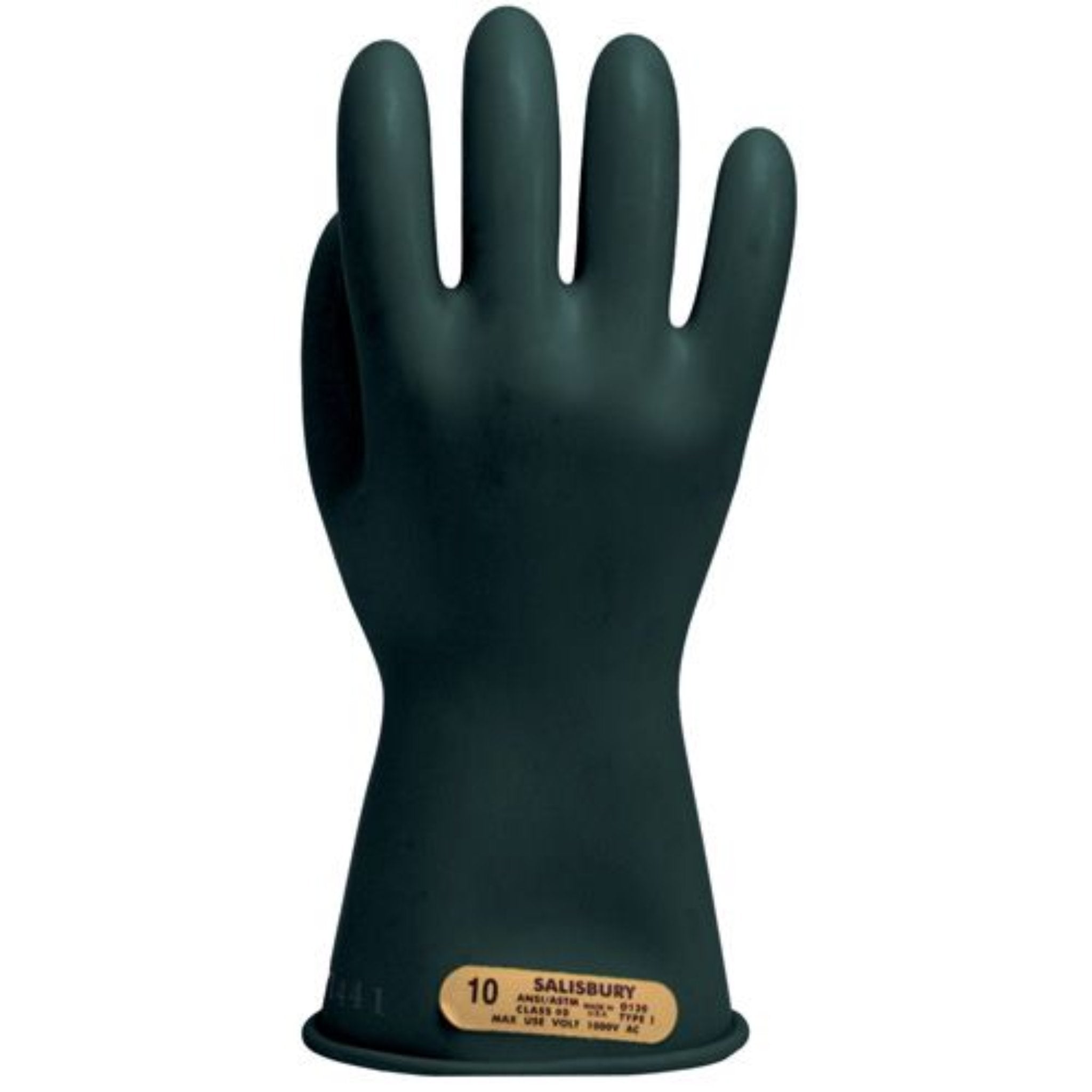 Chicago Protective Apparel LRIG-0-11 Class 0 Rubber Insulated Glove, Black, Front Image